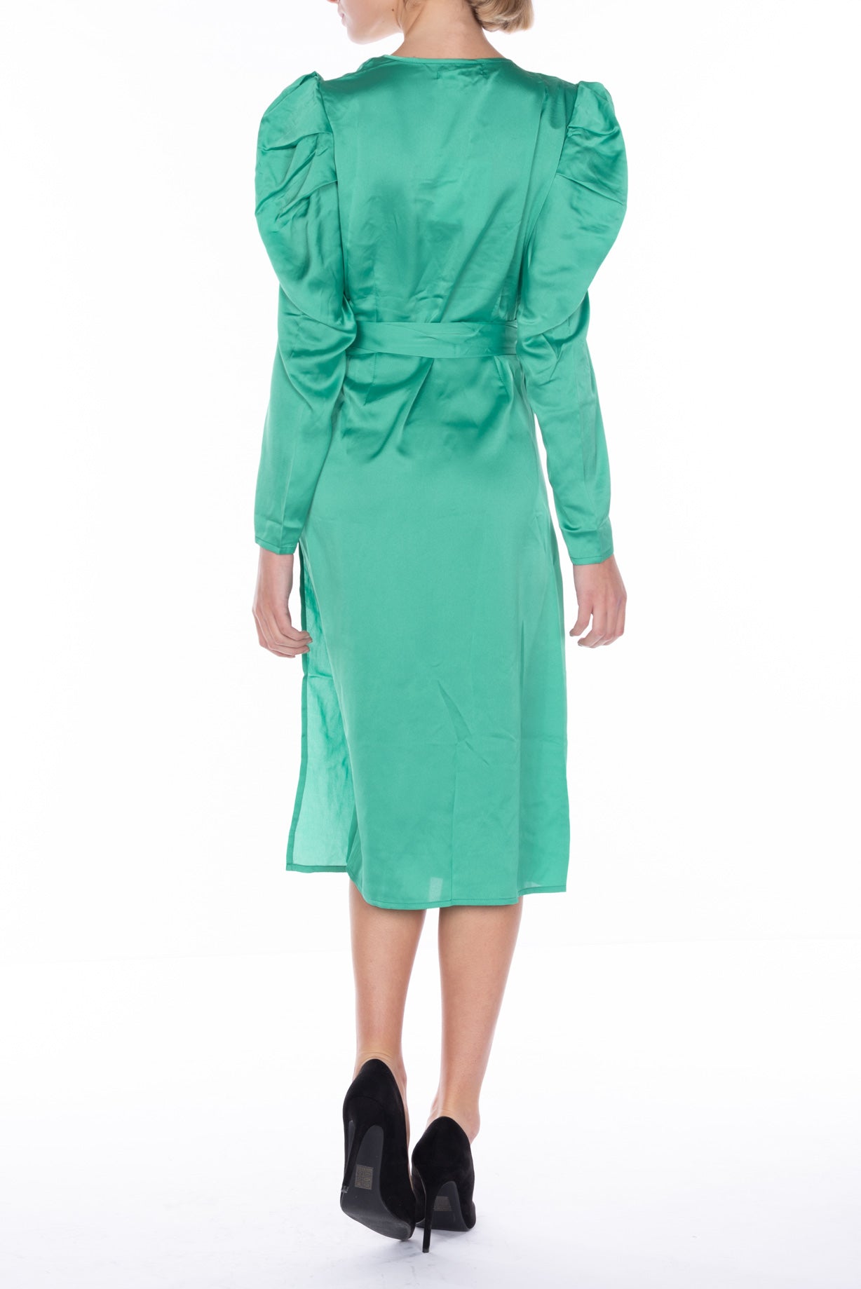 GLAMOROUS Abito Kimono in Satin Verde