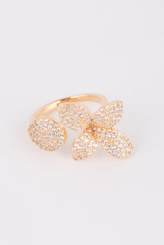 MELUSINA BIJOUX Anello Fiore e Goccia Bronzo e Ros?