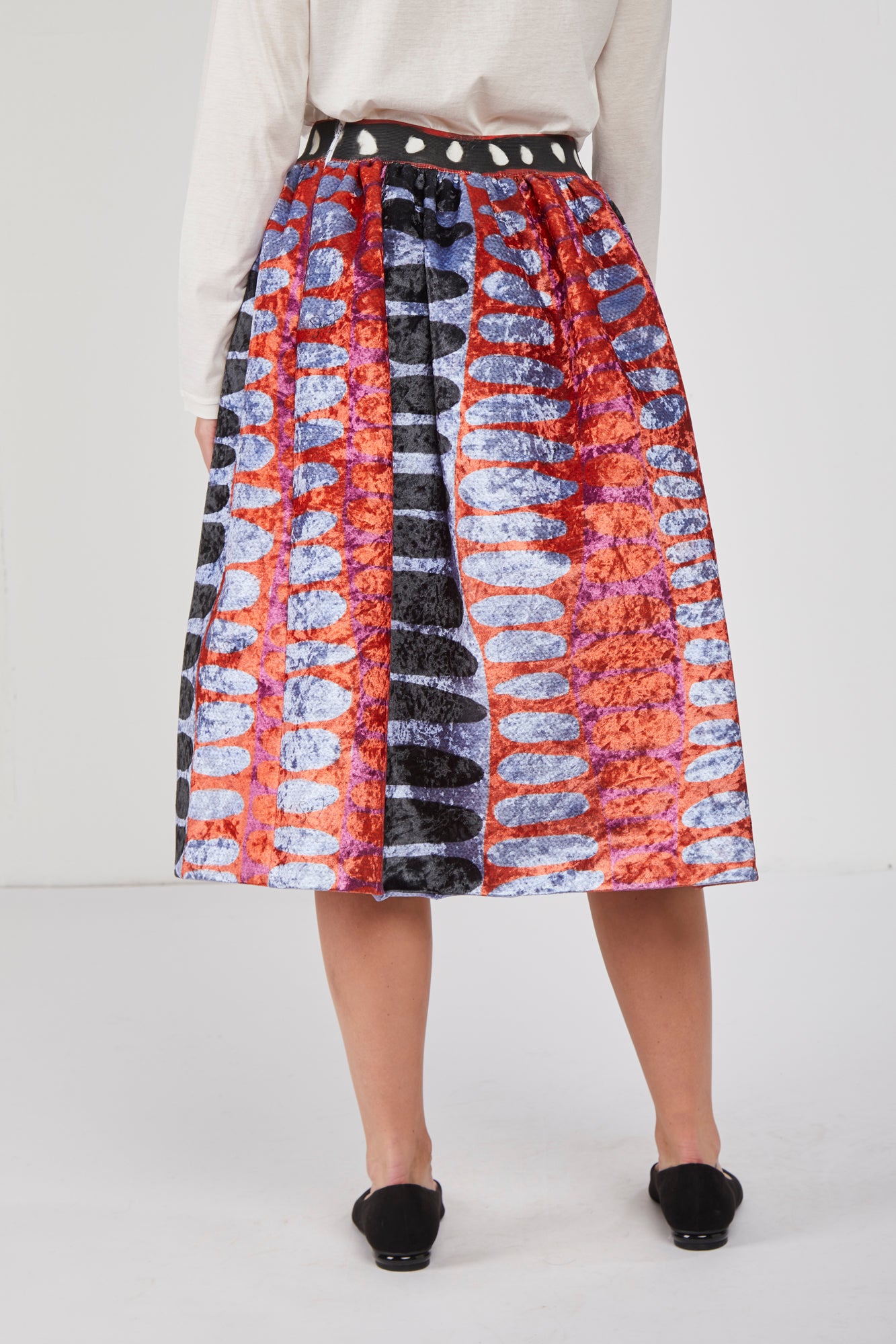 STELLA JEAN Wide Skirt in Abstract Fantasy Velvet