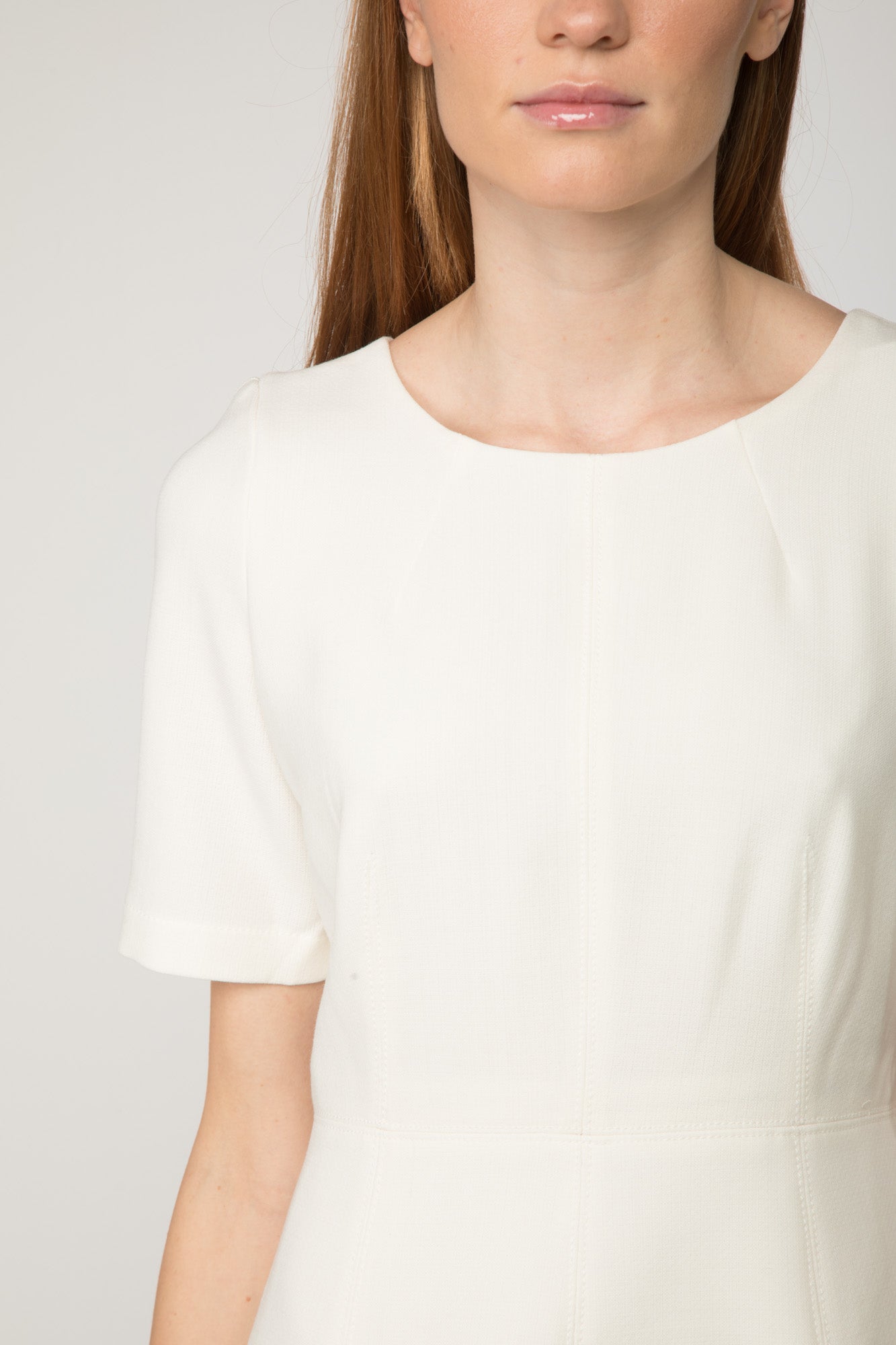 TWINSET White Dress with Short Sleeves
