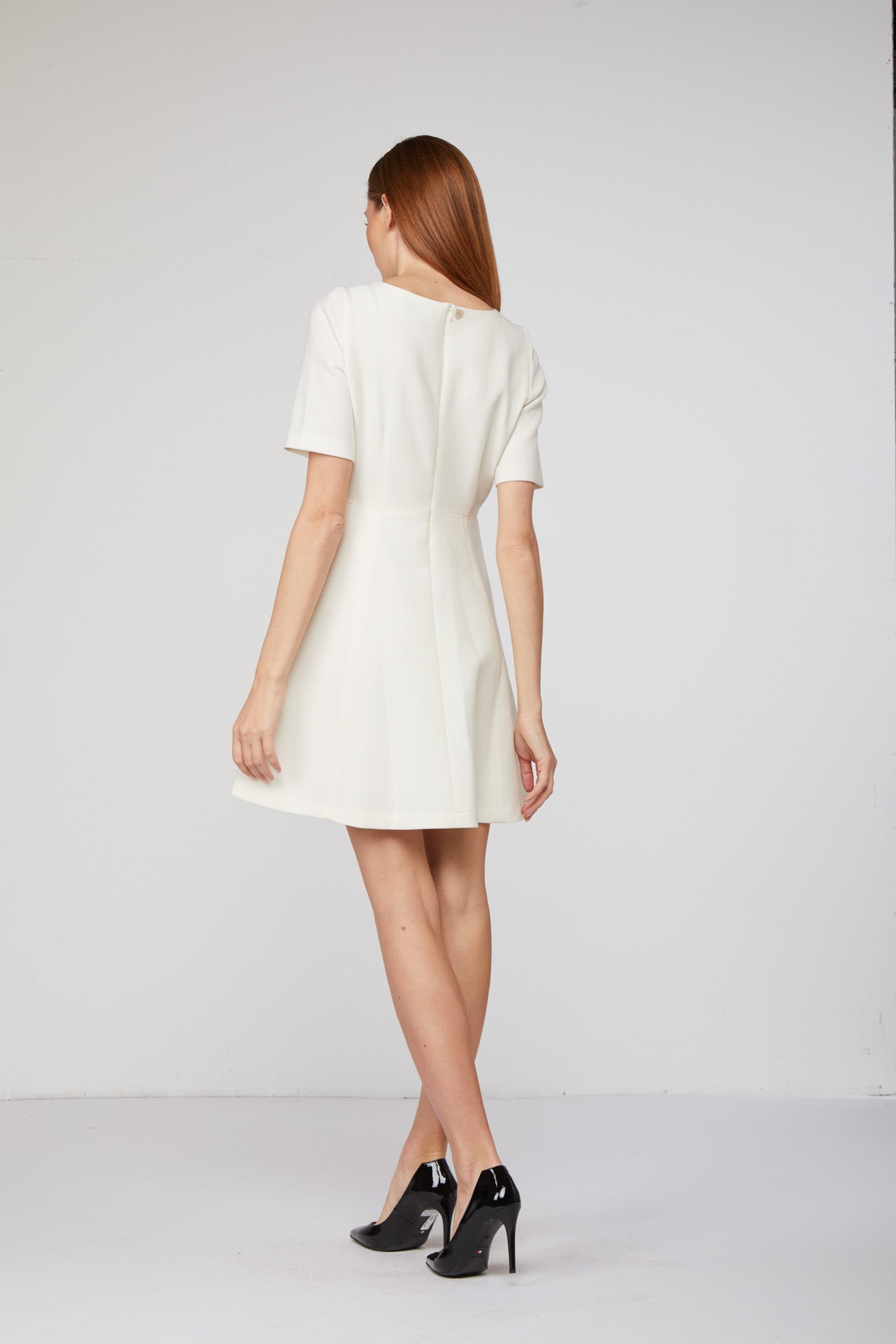 TWINSET White Dress with Short Sleeves