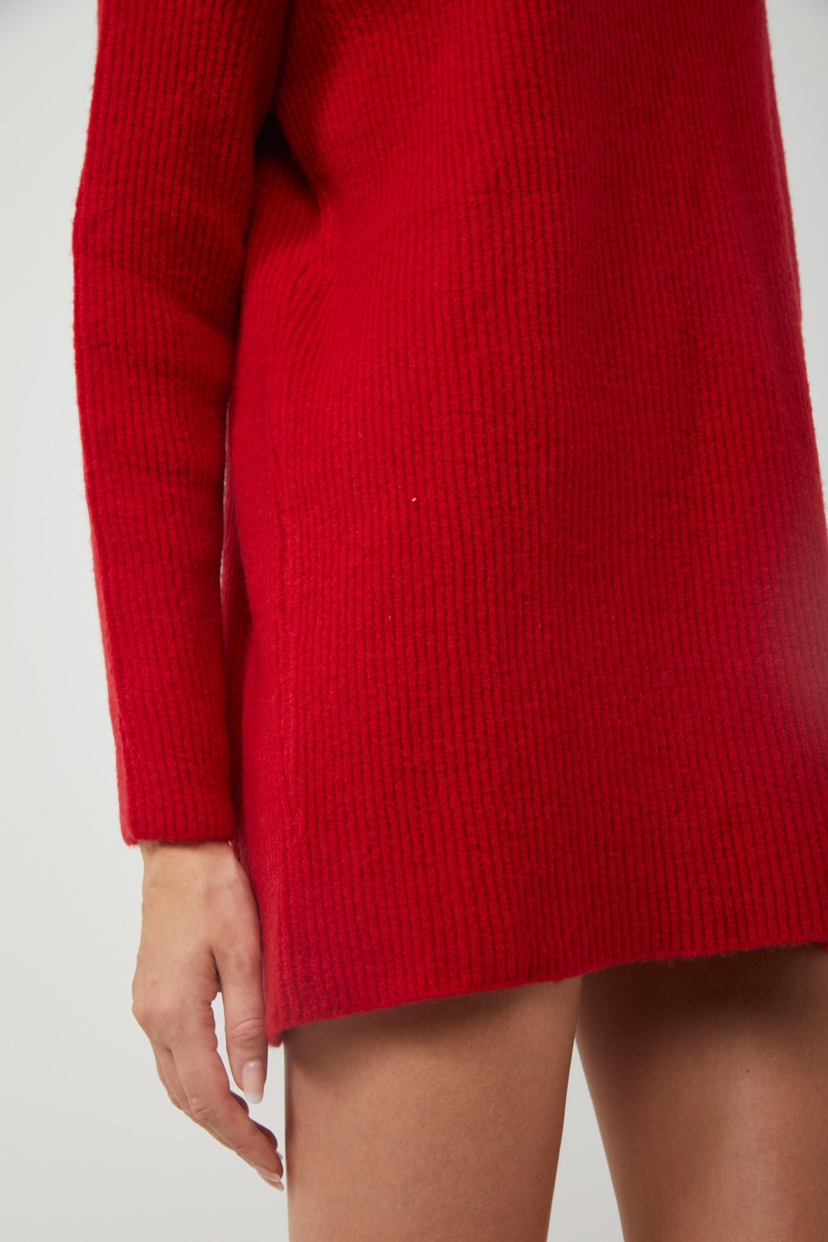 VICOLO Maglione Rosso con Collo a Lupetto