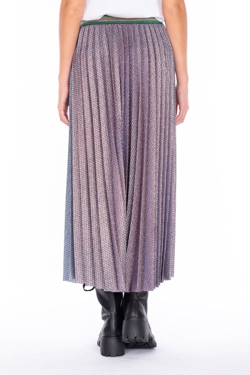 Silver lurex pleated skirt hotsell