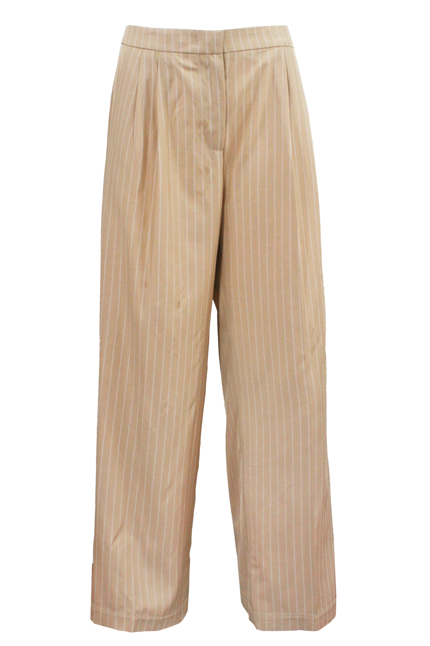 GIULIETTE BROWN Pantaloni Palazzo Pence Beige Gessato