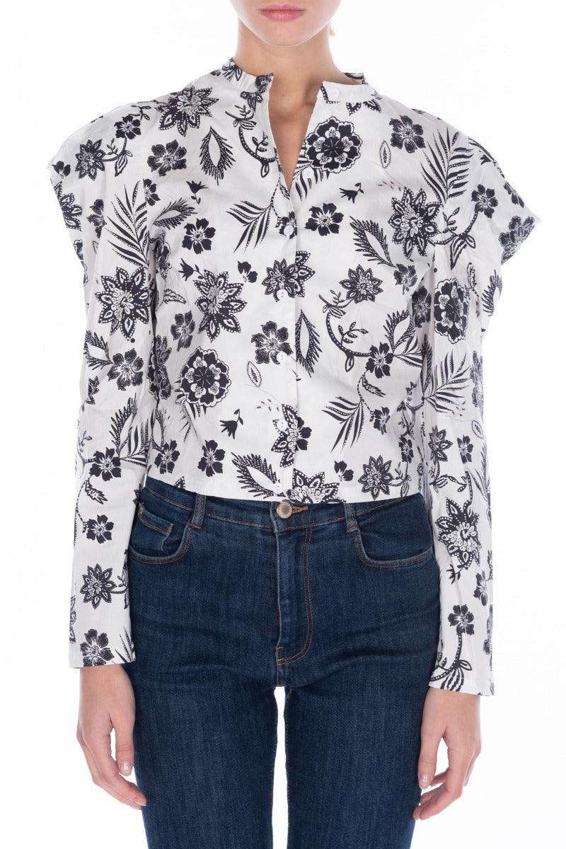 GLAMOROUS Camicia in Cotone Bianca Paisley