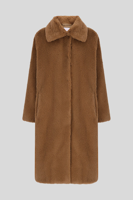 STAND STUDIO Cappotto in Eco Pelliccia Khaki
