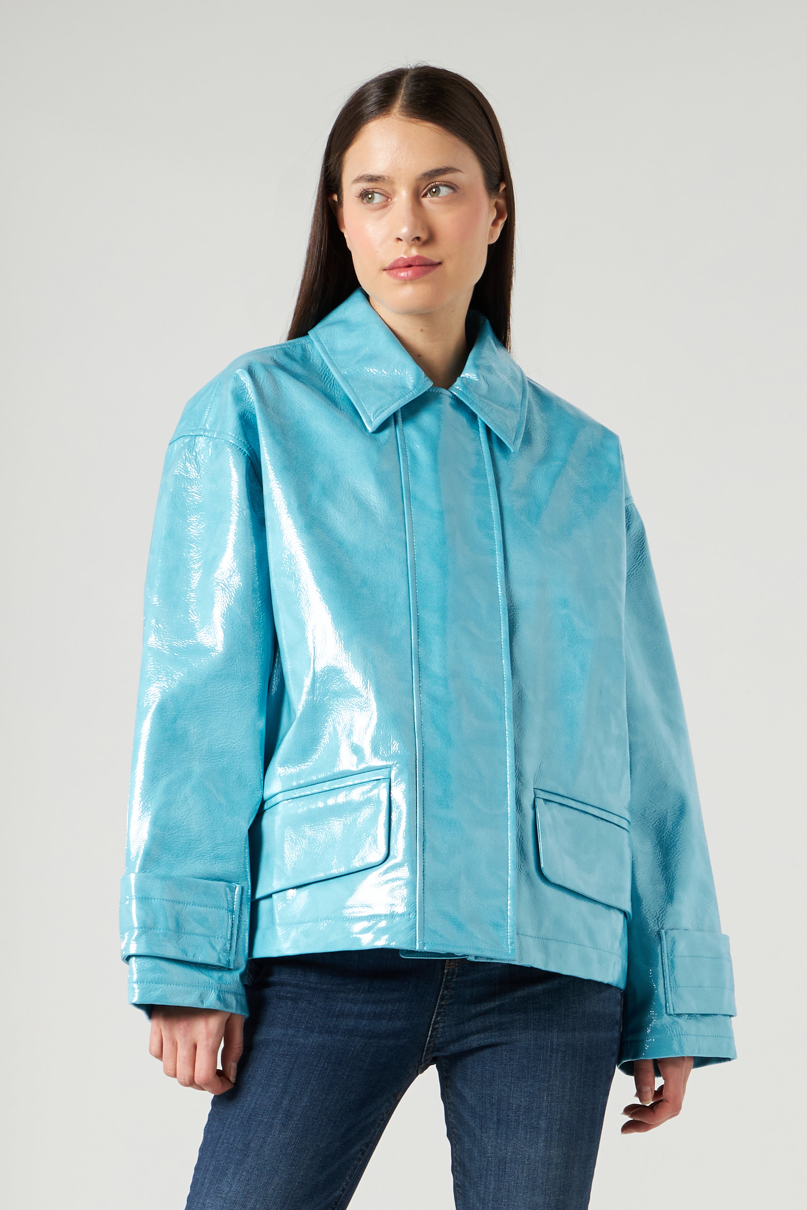 STAND STUDIO Short Jacket Constance Chlorine Blue