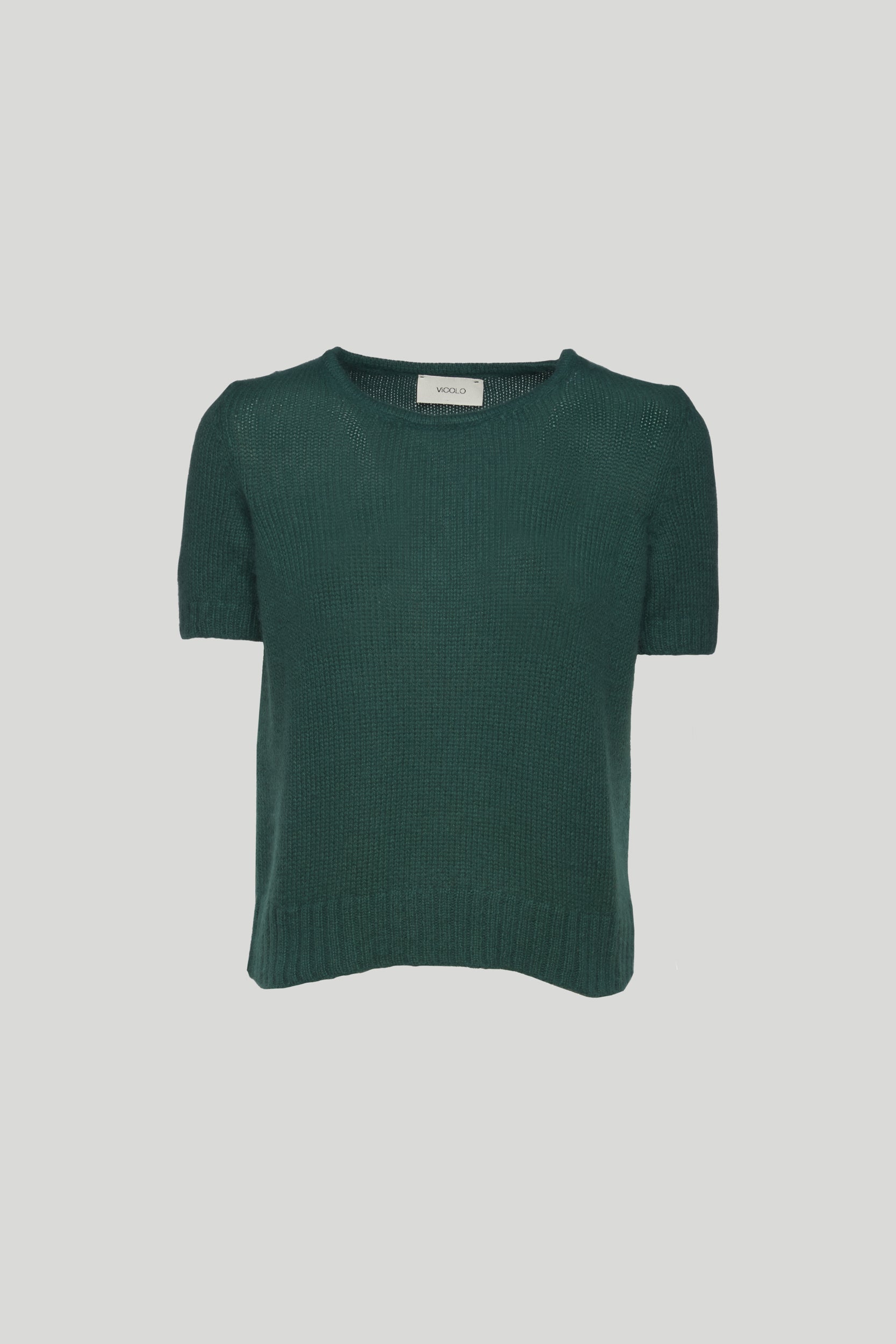 VICOLO Maglia Verde Maniche Corte