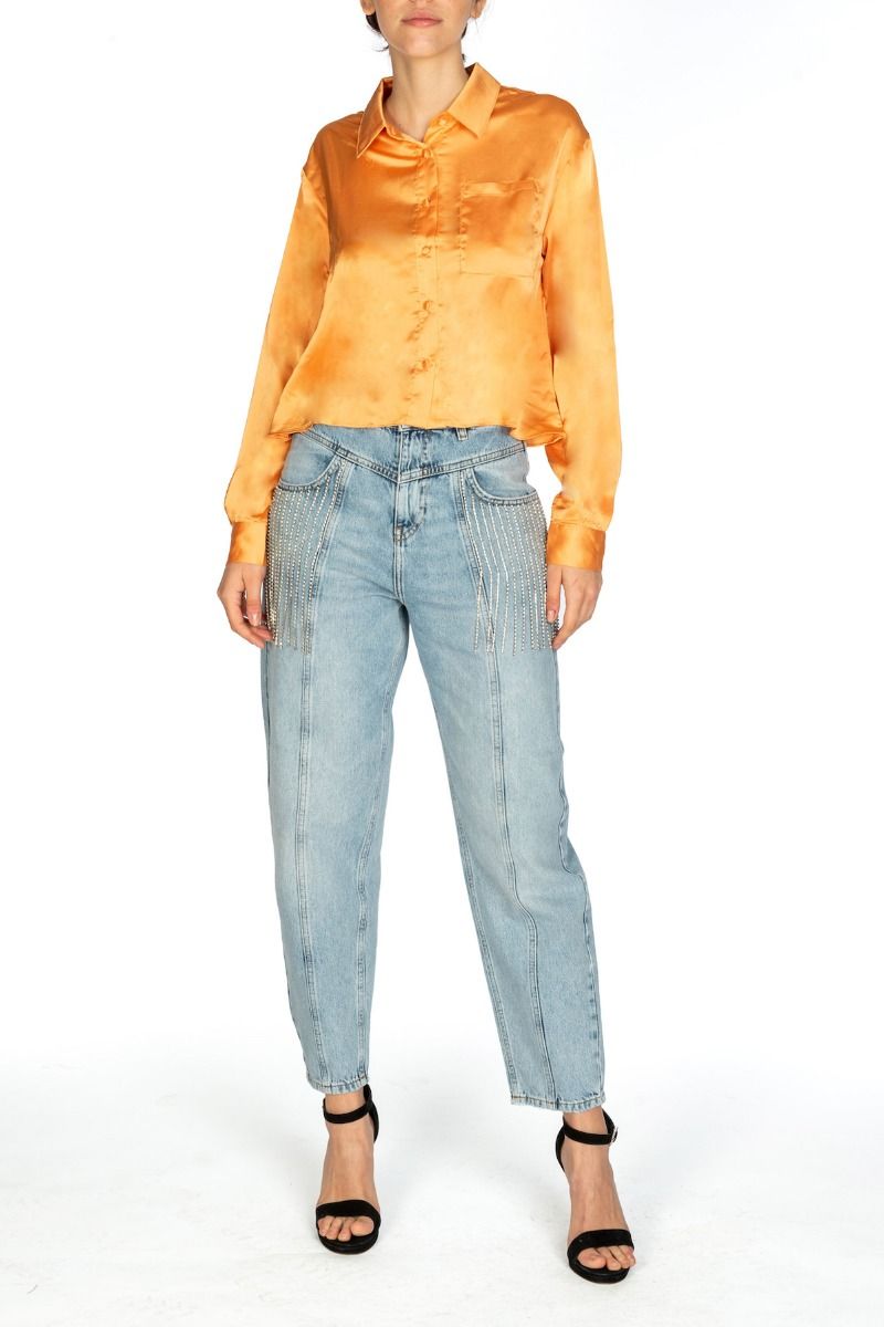 GLAMOROUS Camicia Satin Arancio