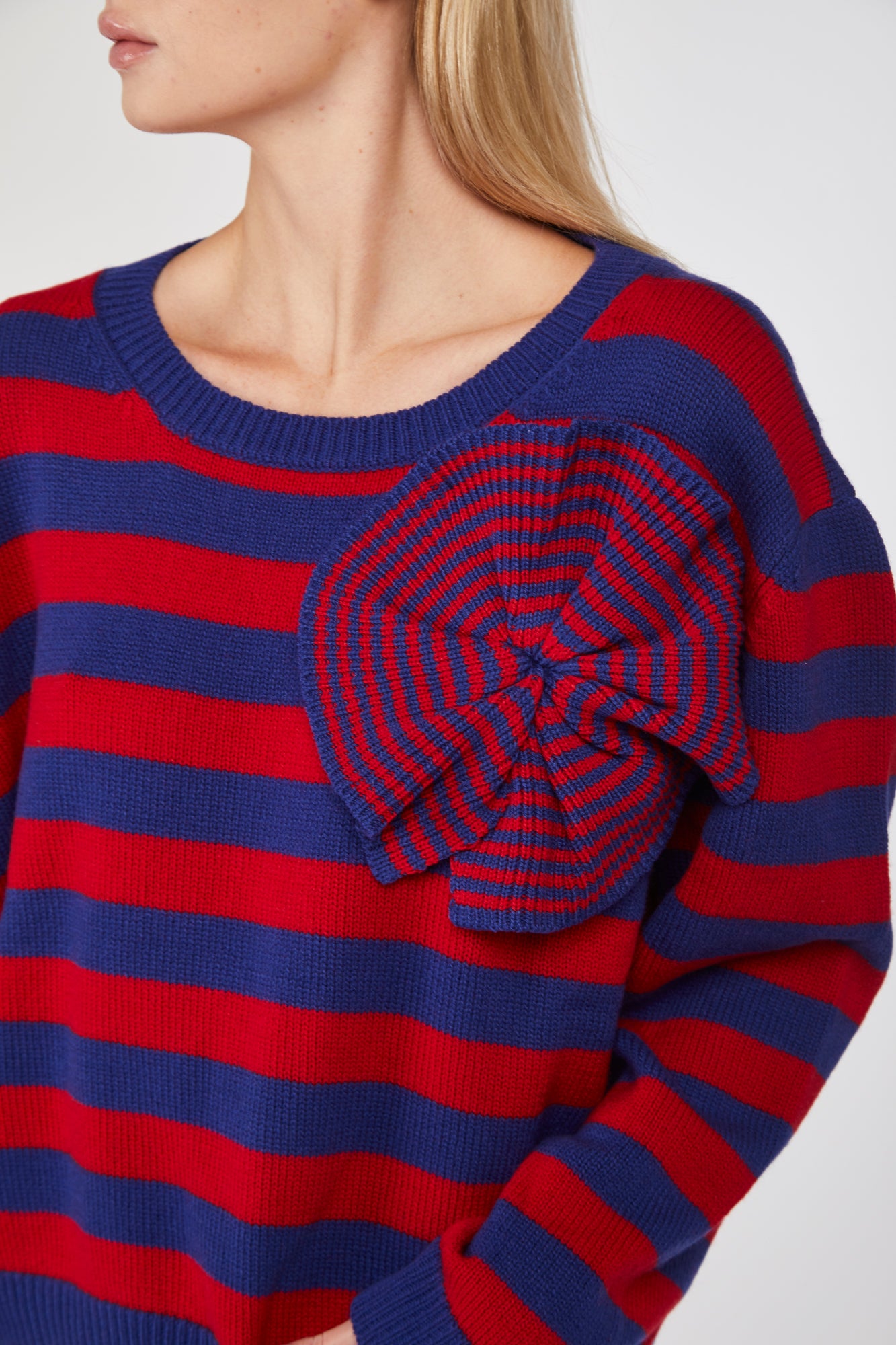 STELLA JEAN Striped Sweater with Optical Detail