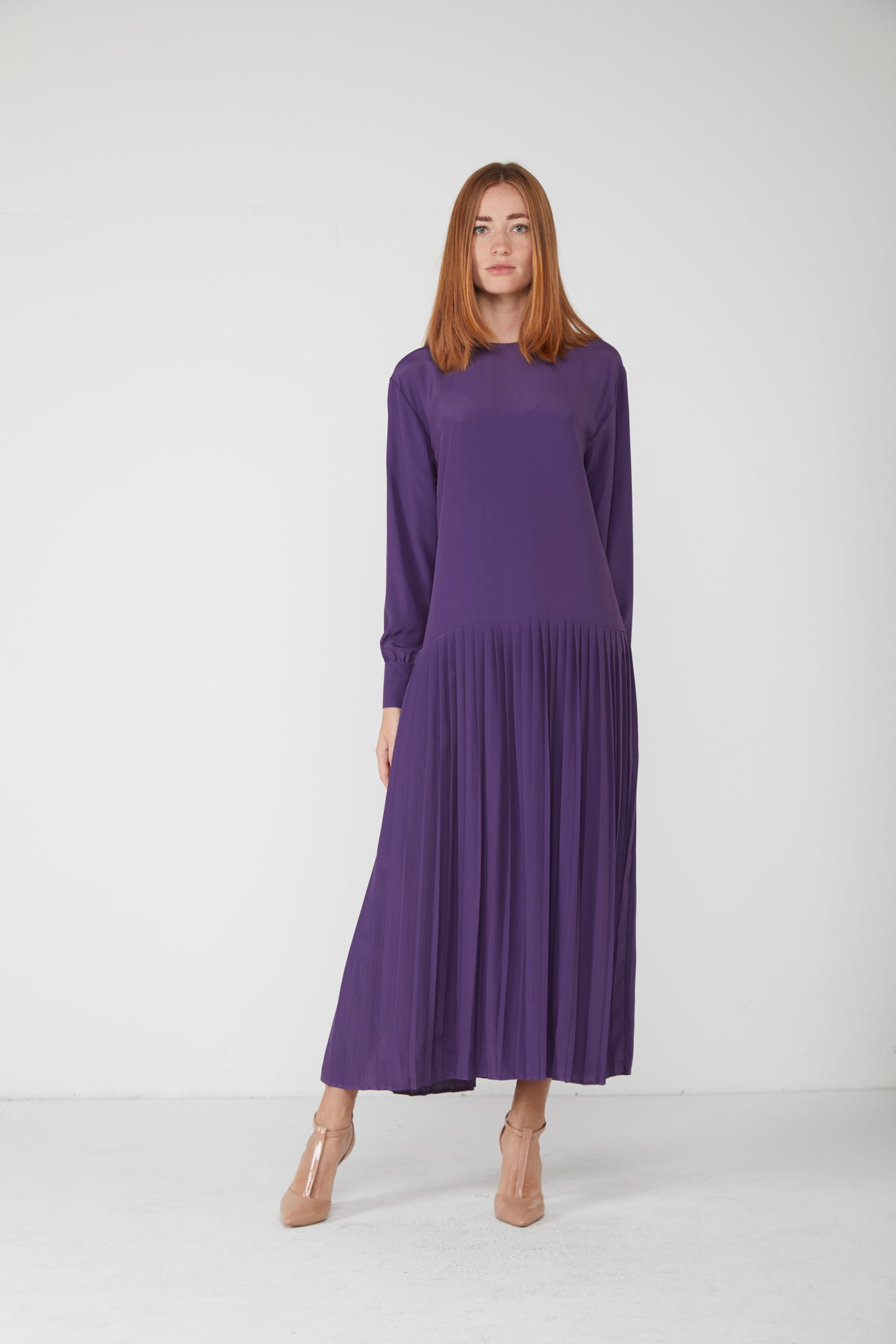 SILKE Dress with Purple Pleated Skirt