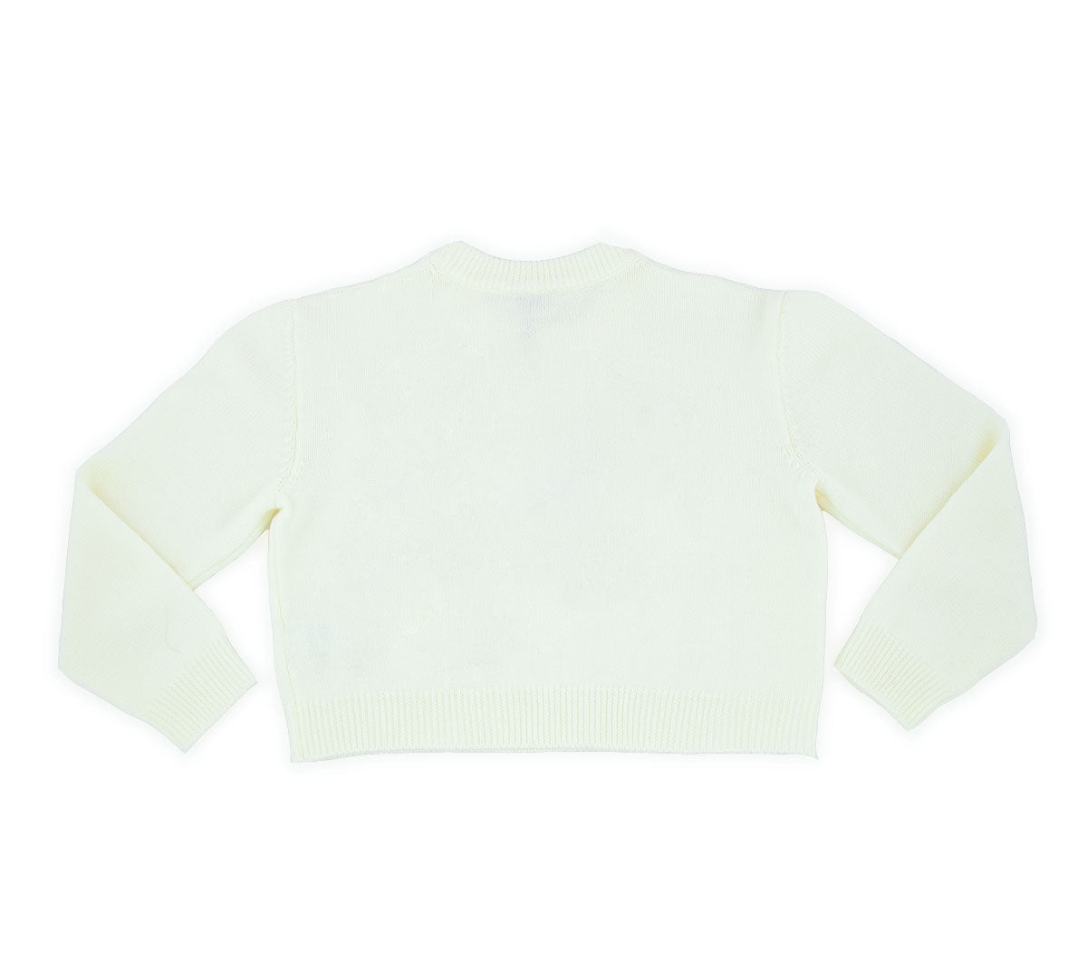 DOLCE & GABBANA Maglione Bianco con Ricamo Bambina