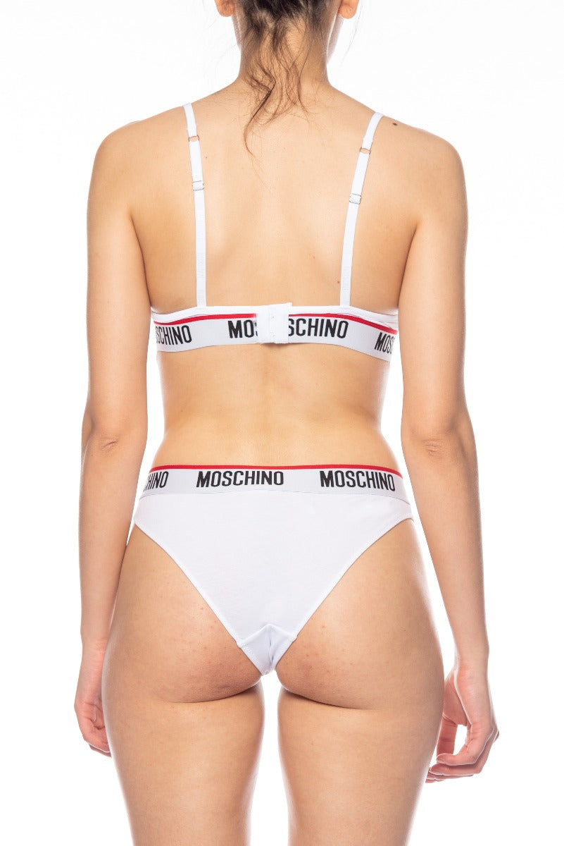 MOSCHINO White Briefs with Contrast Moschino Logo