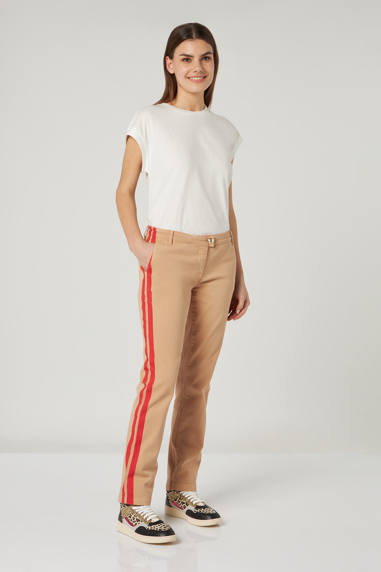 PATRIZIA PEPE Pantalone Camel Beige