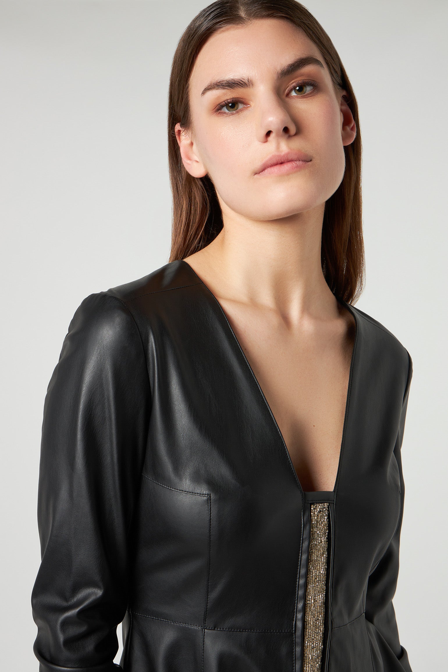 PATRIZIA PEPE Black Leatherette Dress