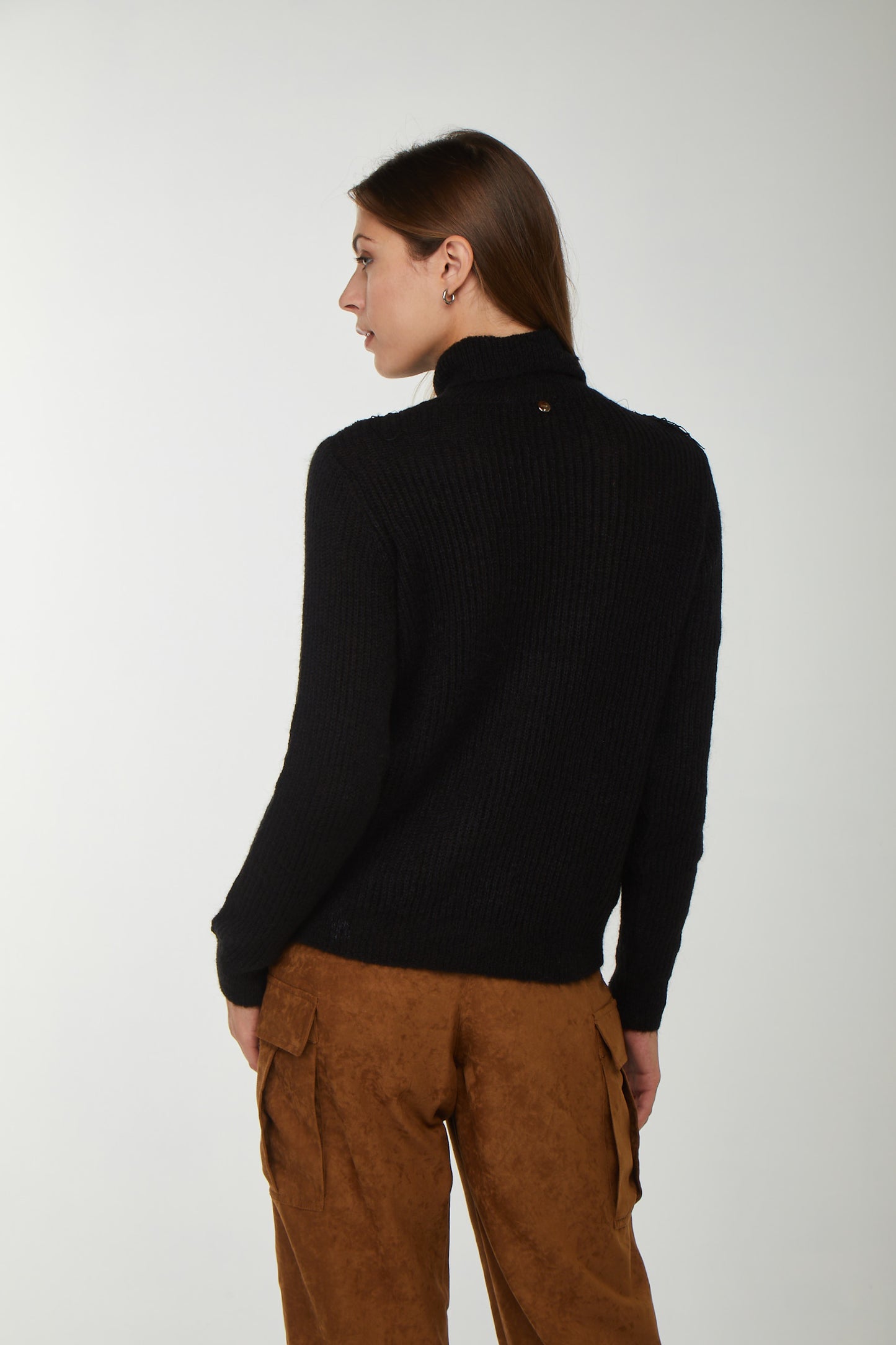 LIU JO Black Fringed Sweater