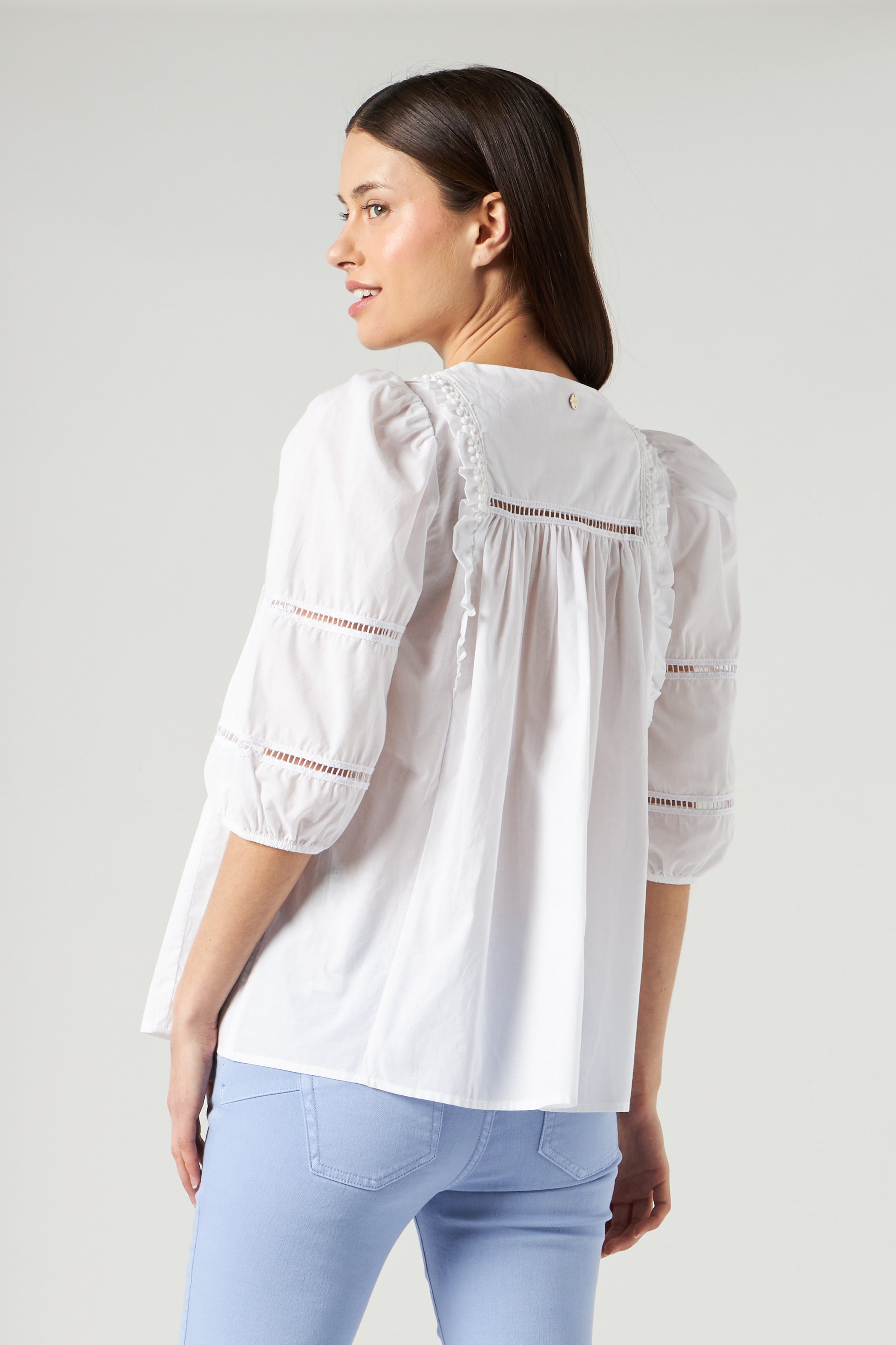 LIU JO Blusa con Maniche a Sbuffo