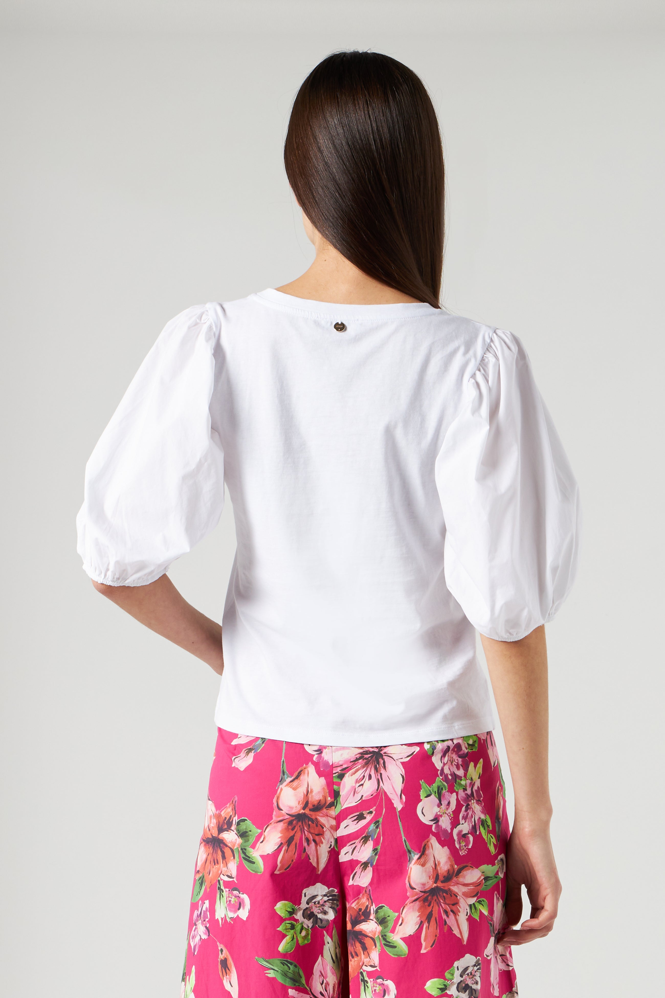 LIU JO T-shirt con Maniche a Sbuffo