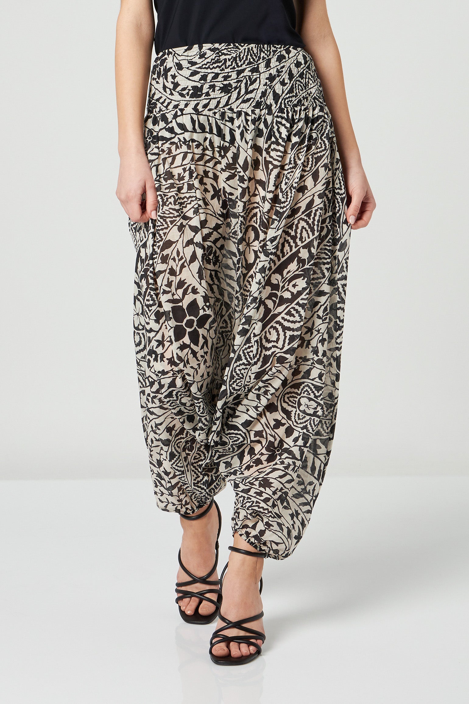 JIJIL Pantalone in Cotone Stampa Edera