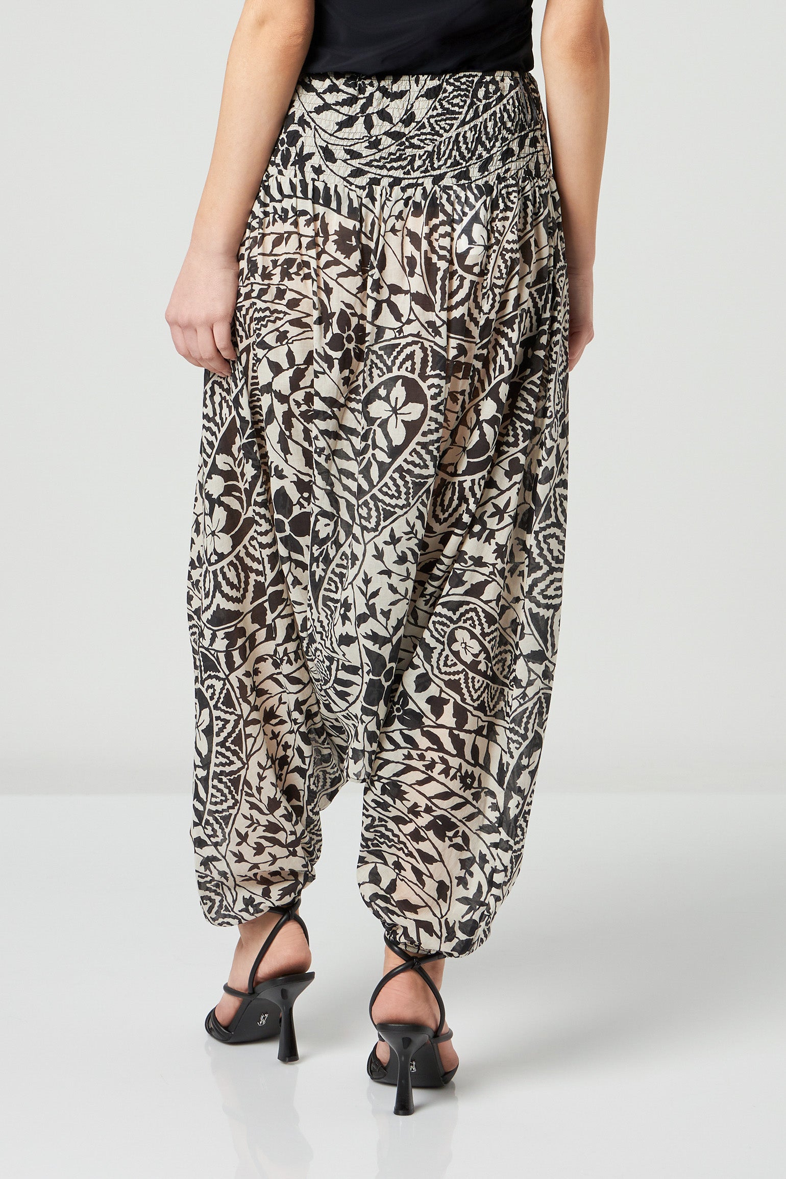 JIJIL Pantalone in Cotone Stampa Edera