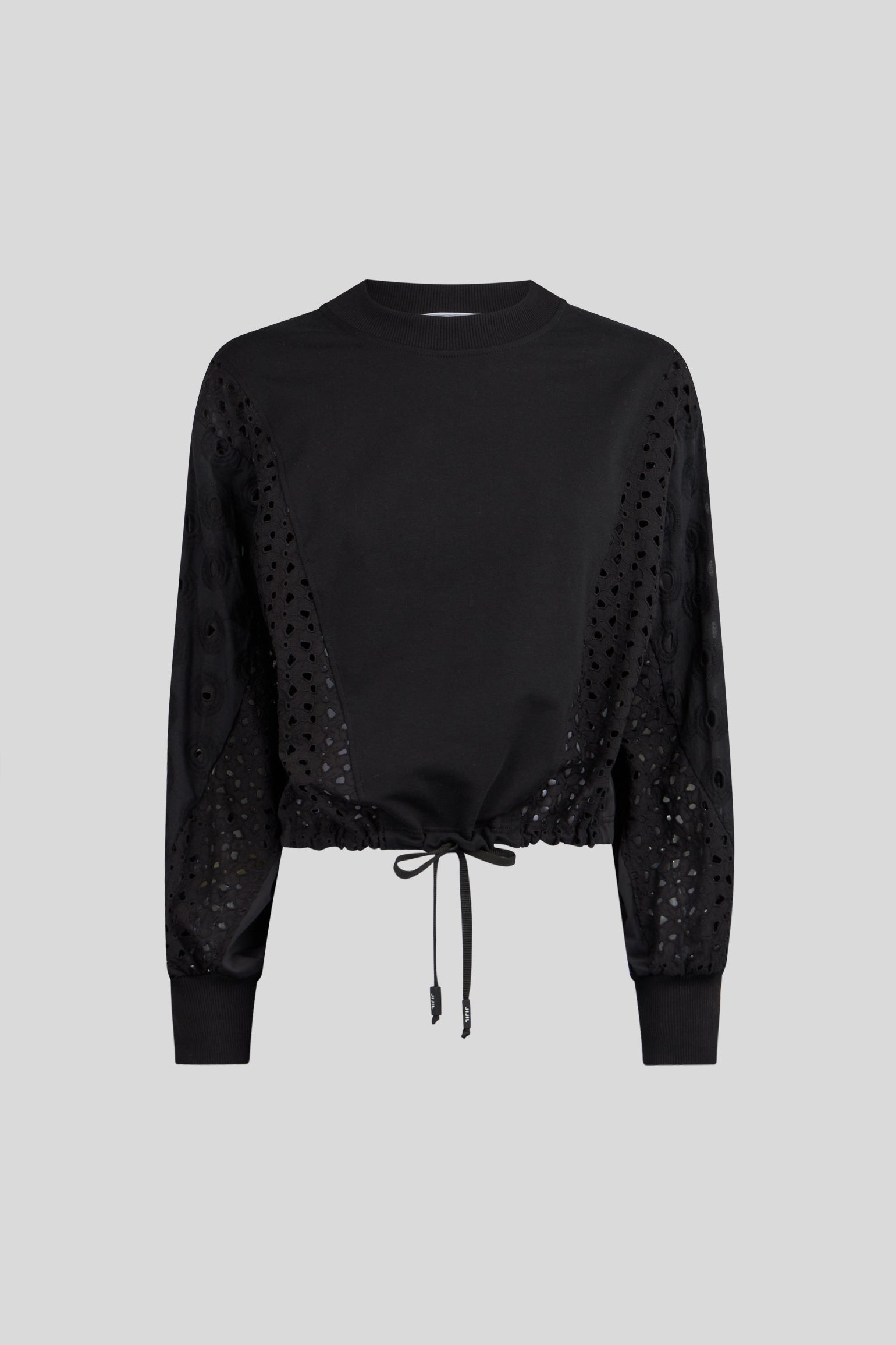 JIJIL Black Sweatshirt with Perforated Sleeves