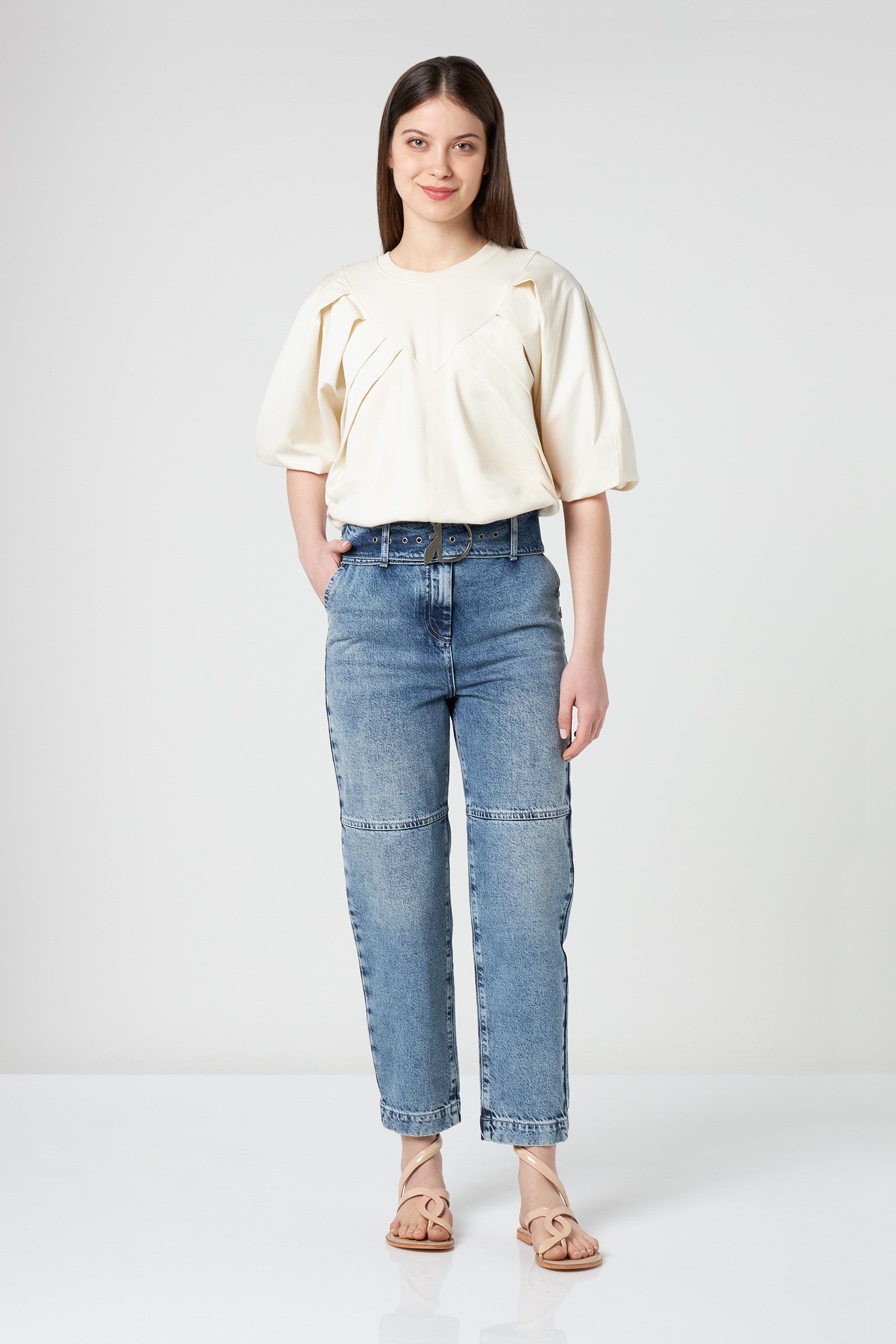 JIJIL Ivory Cotton Sweatshirt