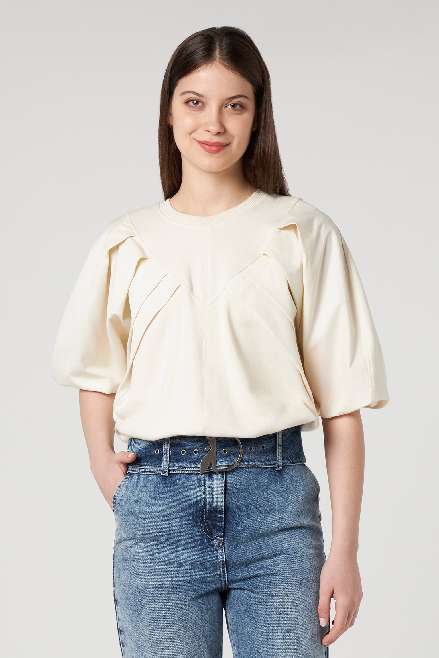 JIJIL Ivory Cotton Sweatshirt