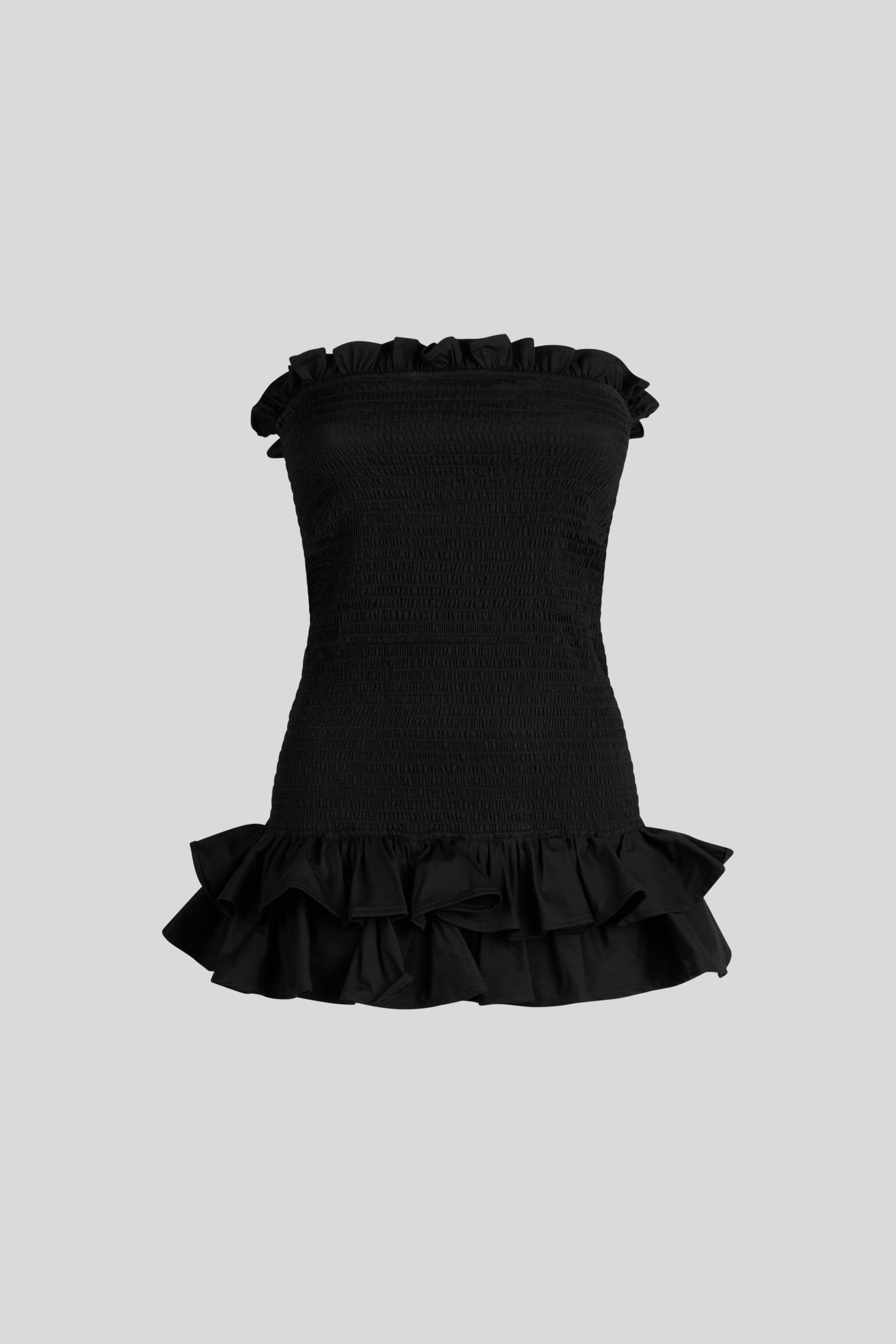 JIJIL Curled Top with Black Ruffle