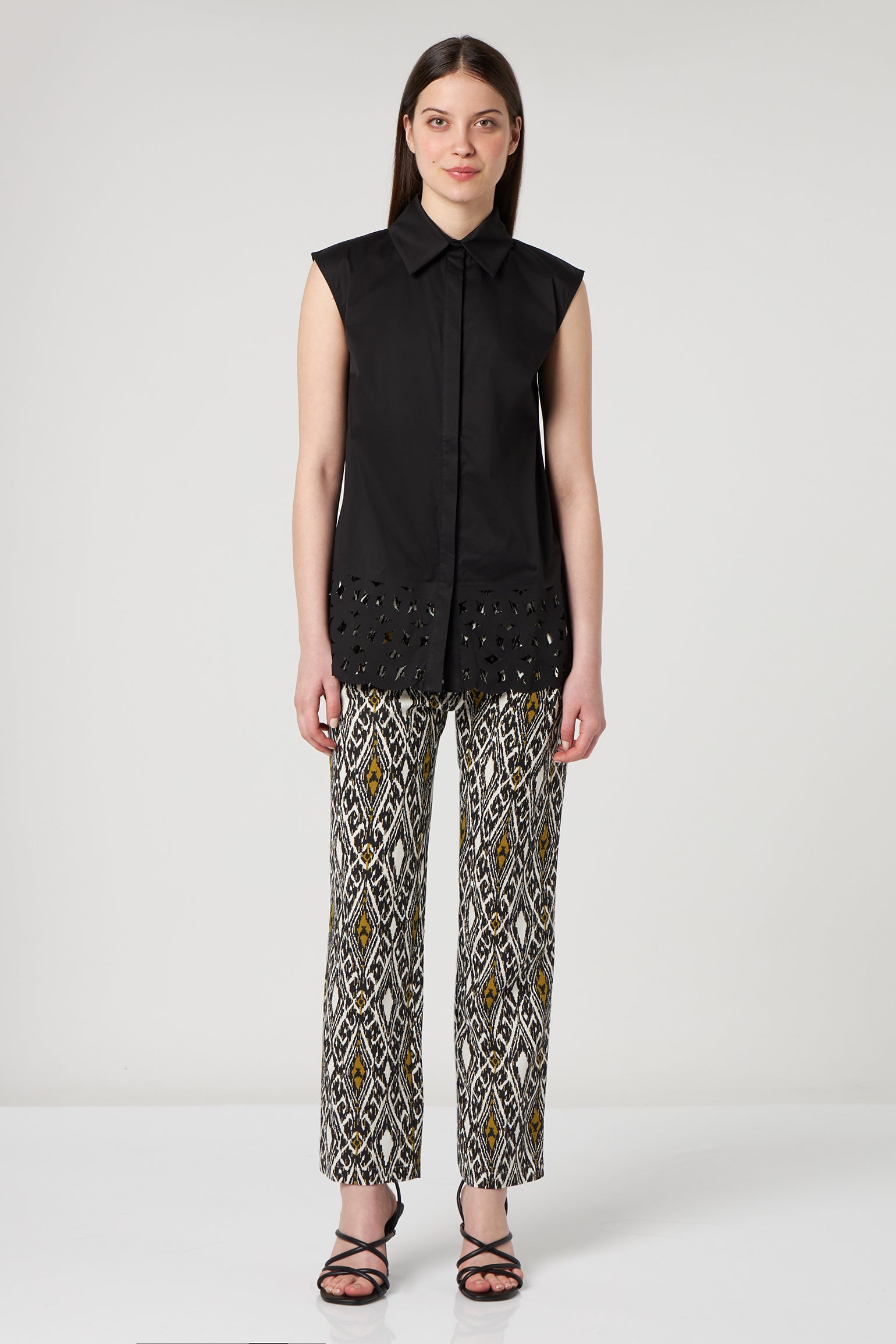JIJIL Camicia Smanicata Nera