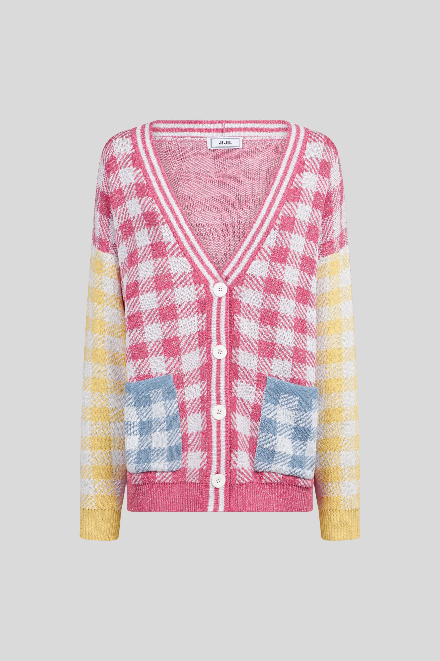 JIJIL Multicolor Checked Cardigan