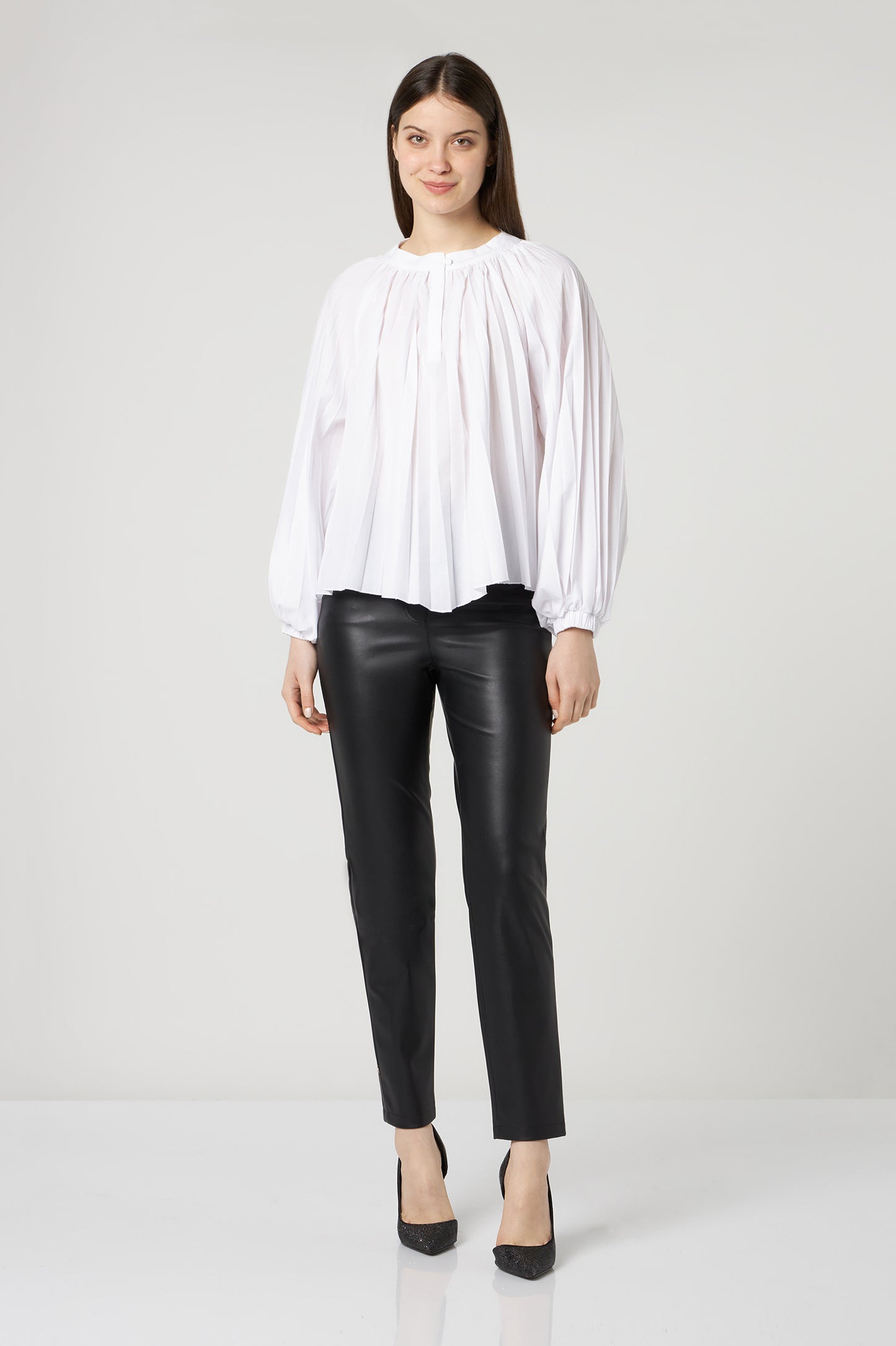 JIJIL Blusa Plissettata Bianca