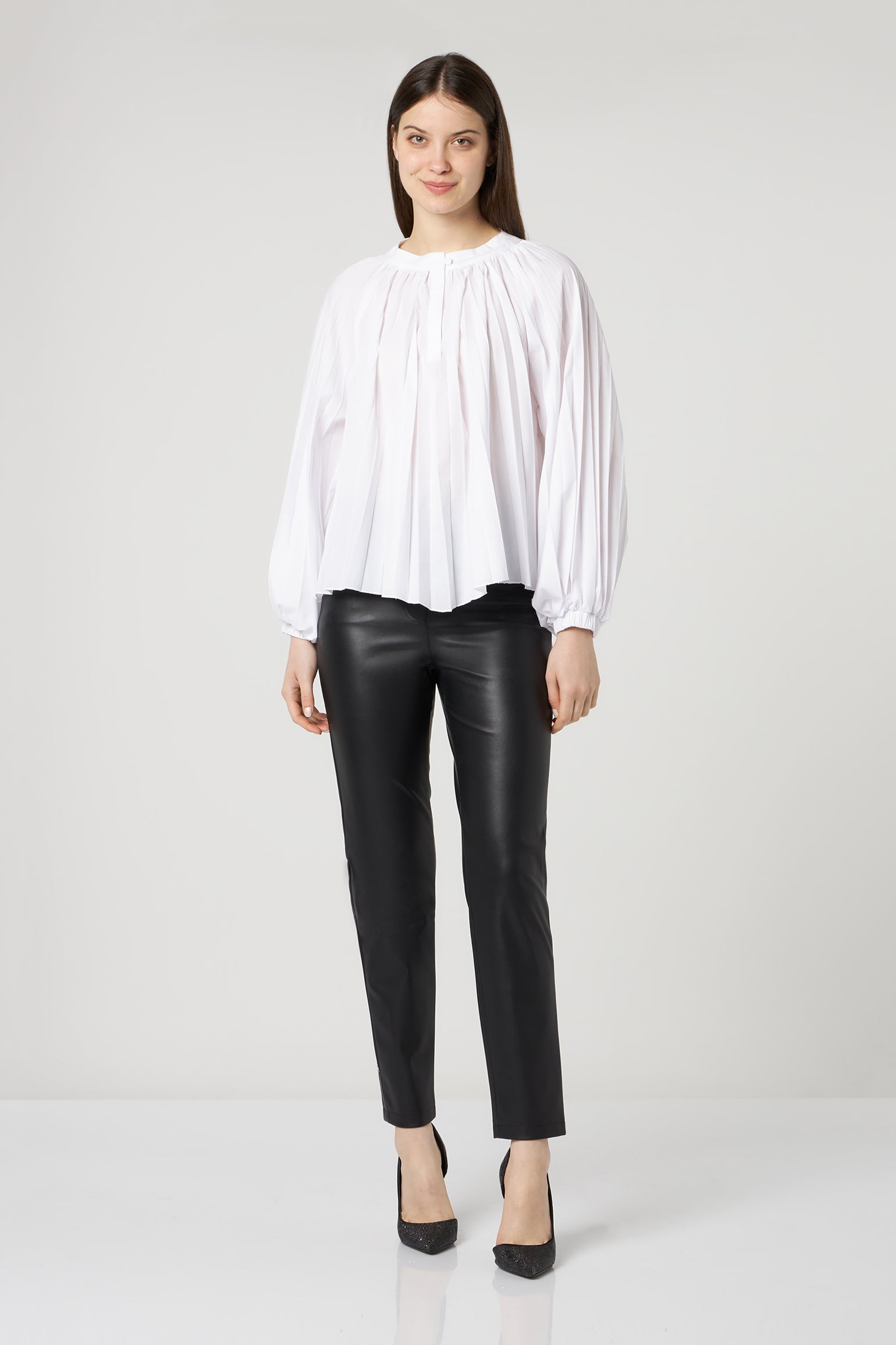 JIJIL Blusa Plissettata Bianca