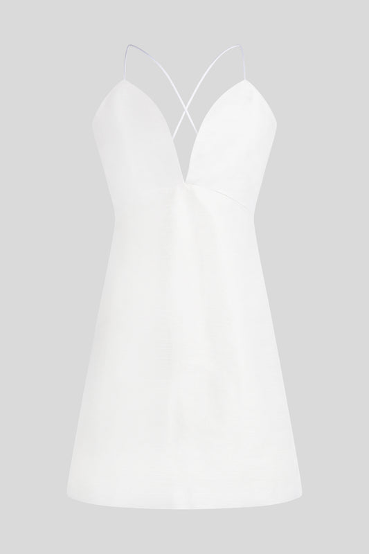 JIJIL Metallic White Short Dress