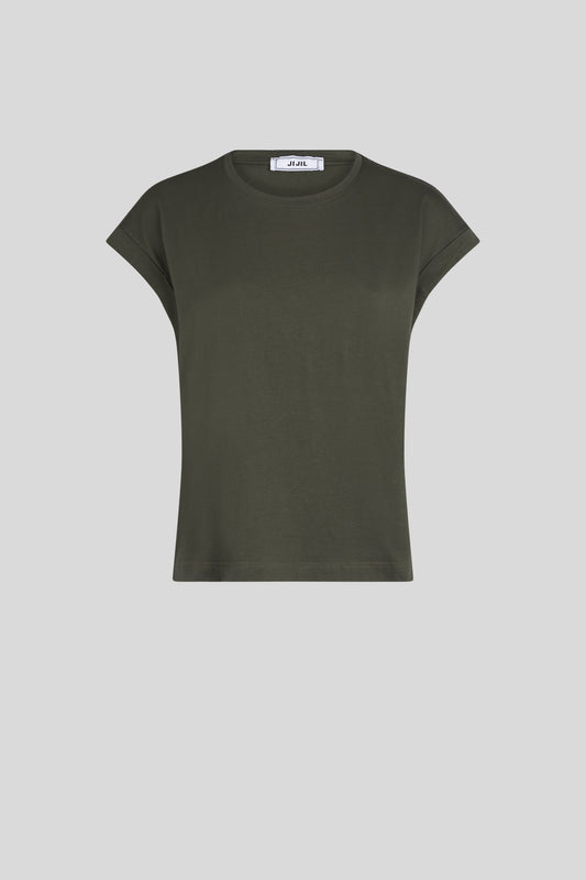 JIJIL Military Green Cotton T-shirt