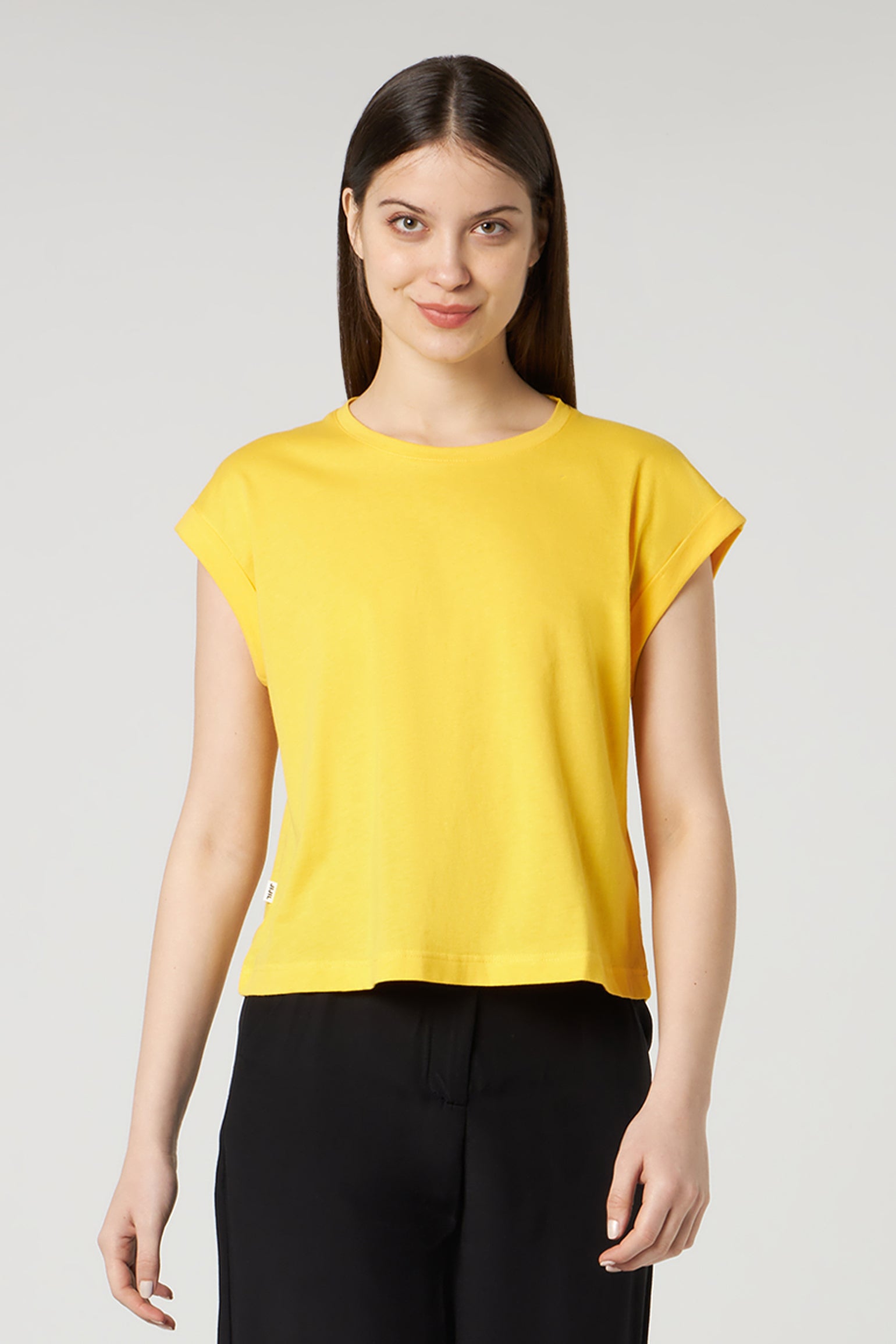 JIJIL Yellow Cotton T-shirt