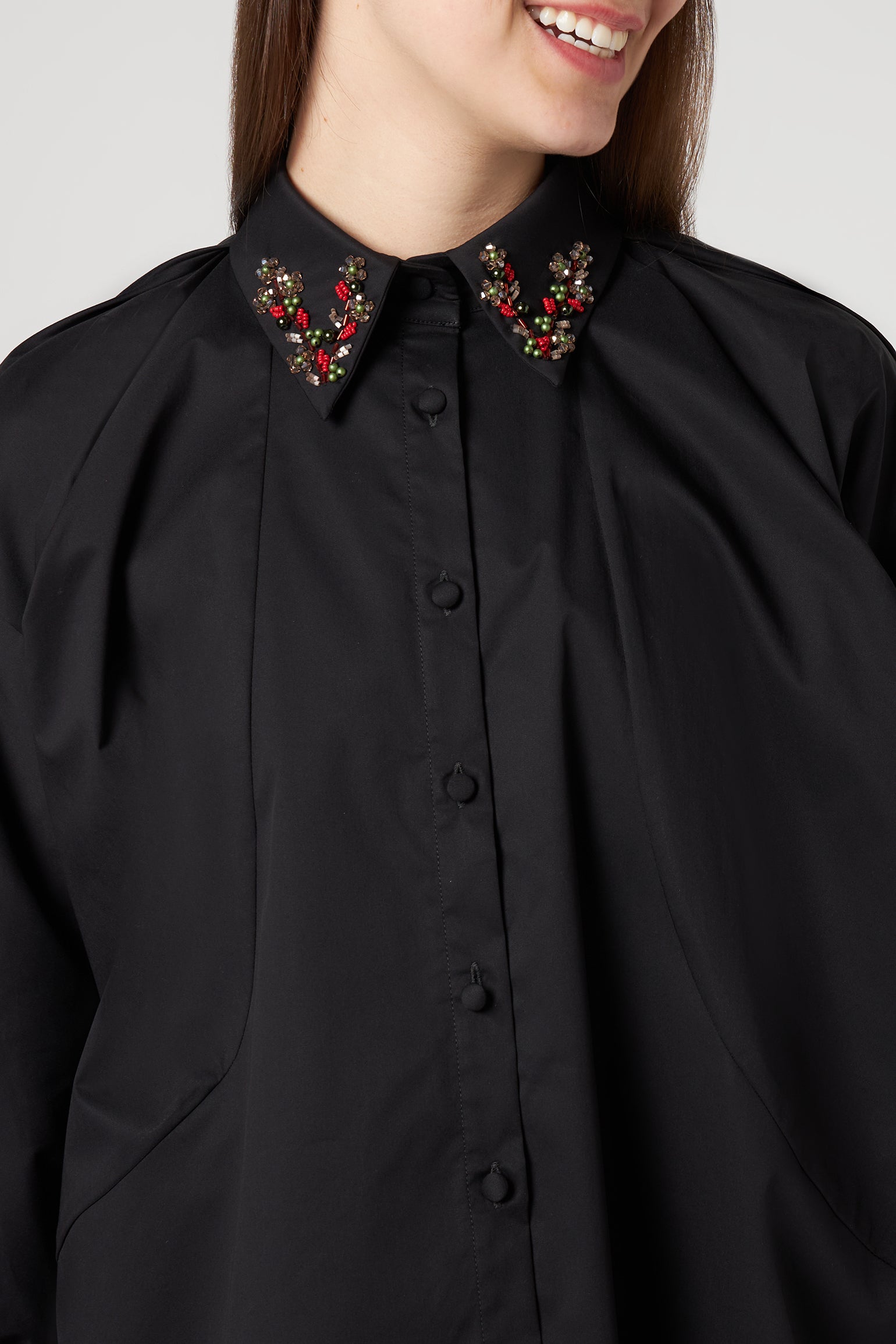 JIJIL Camicia Corta Nera