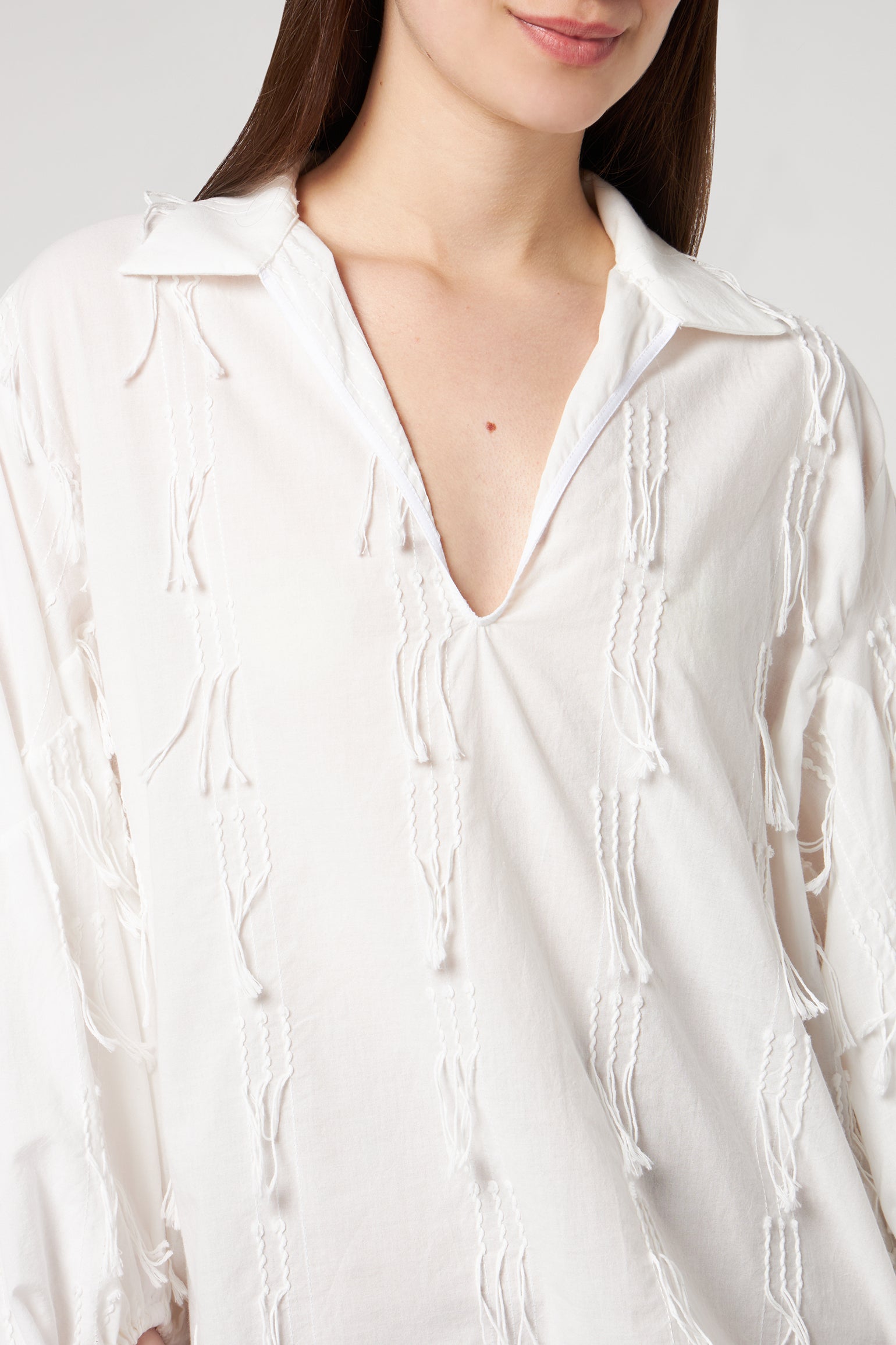 JIJIL Blusa Bianca con Ricami