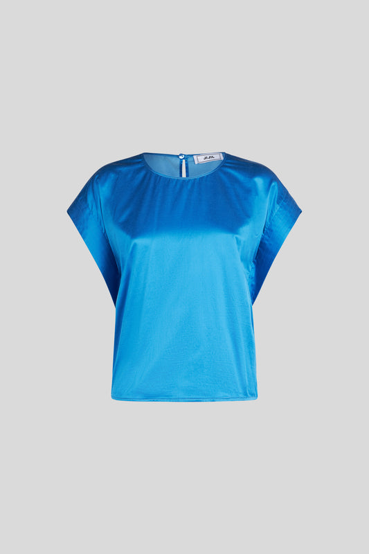 JIJIL T-shirt in Misto Seta Blu Cobalto