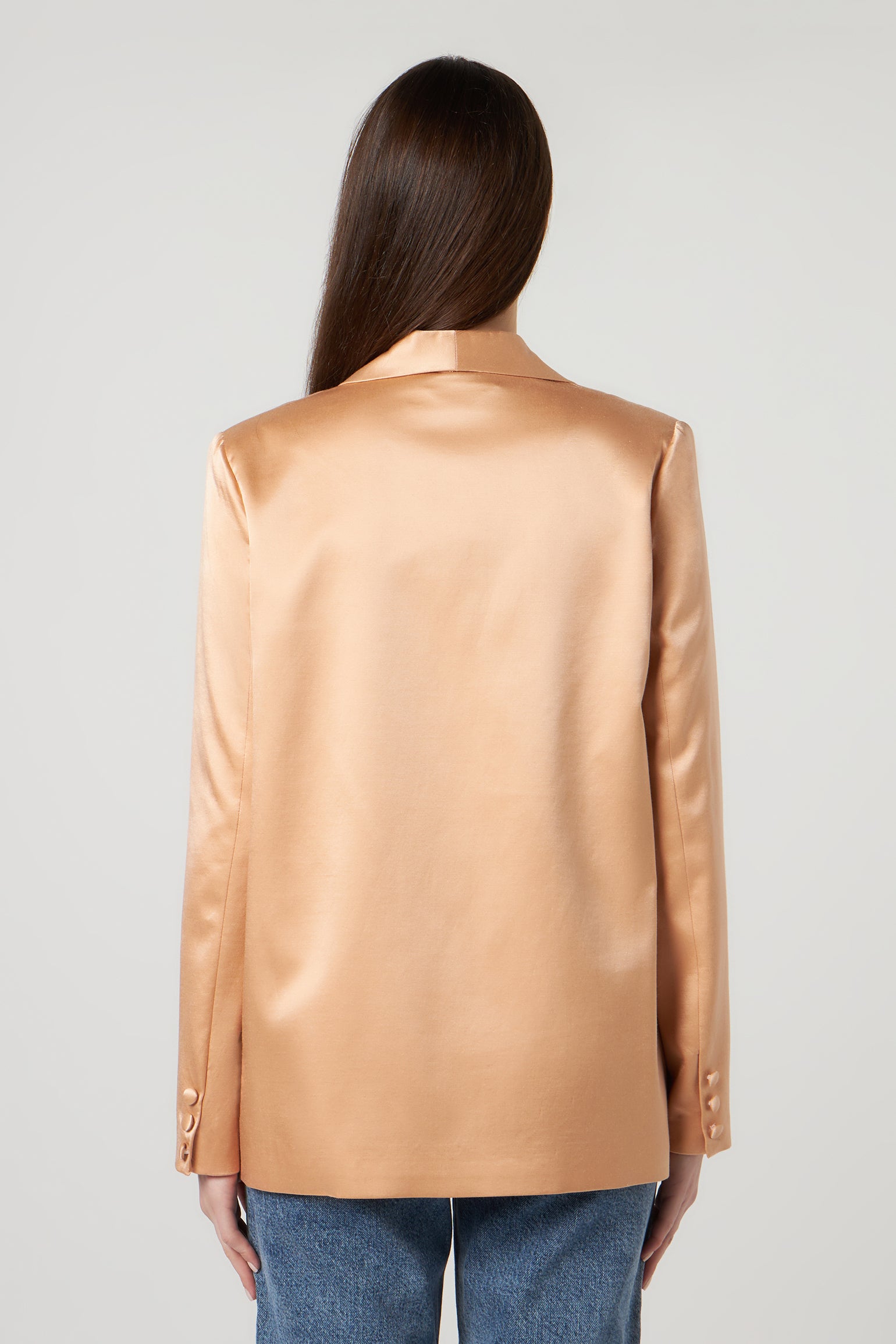 JIJIL Terracotta Satin Blazer