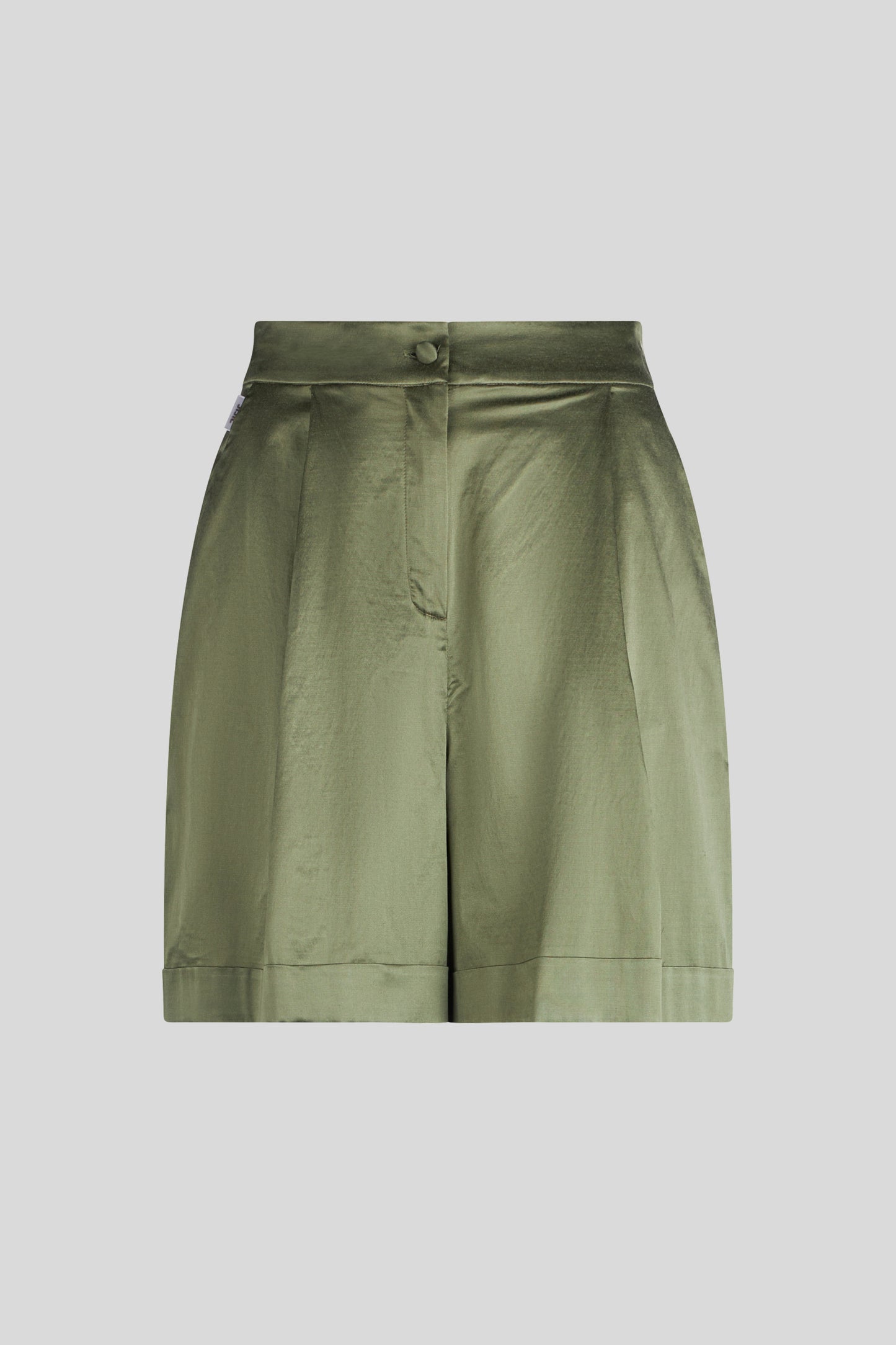 JIJIL Military Green Satin Shorts