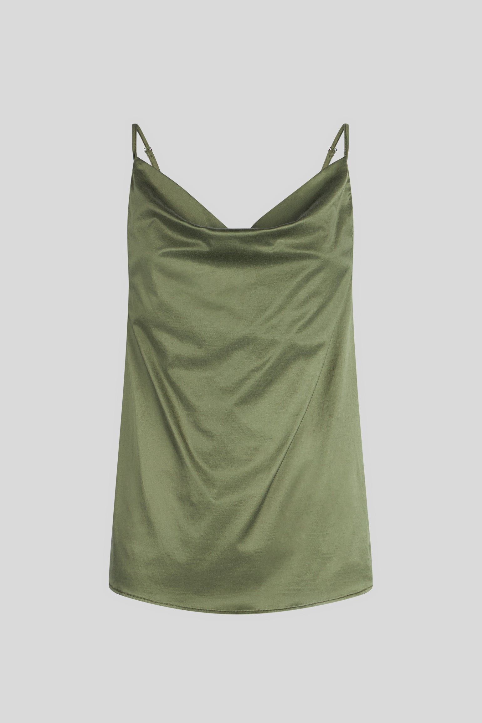 JIJIL Military Green Silk Blend Tank Top