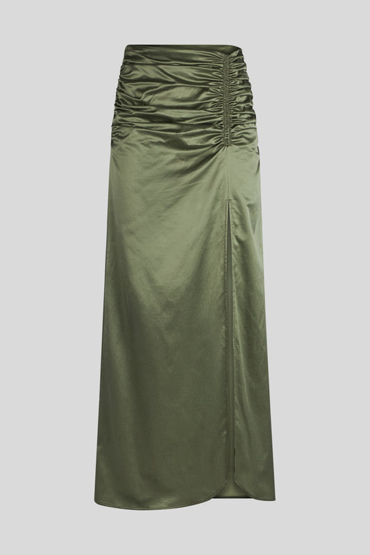 JIJIL Military Green Satin Skirt
