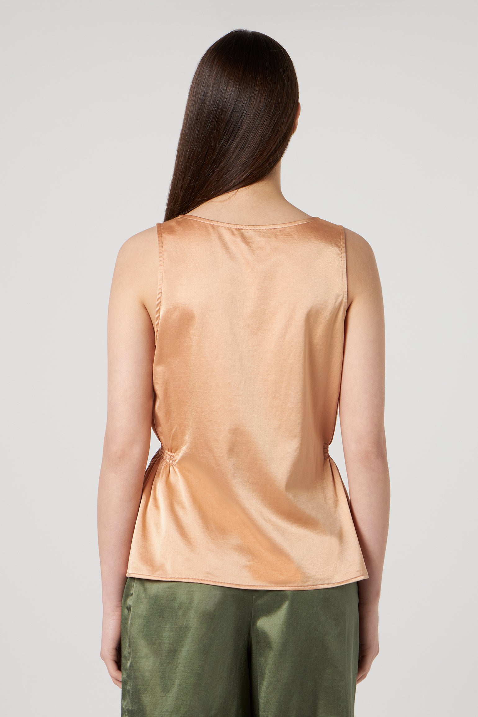 JIJIL Canotta in Misto Seta Terracotta