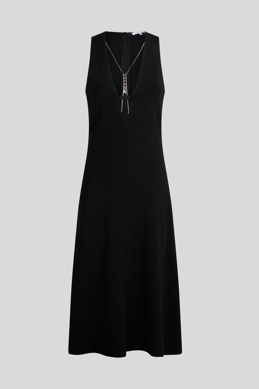 PATRIZIA PEPE Black Dress with Deep Neckline
