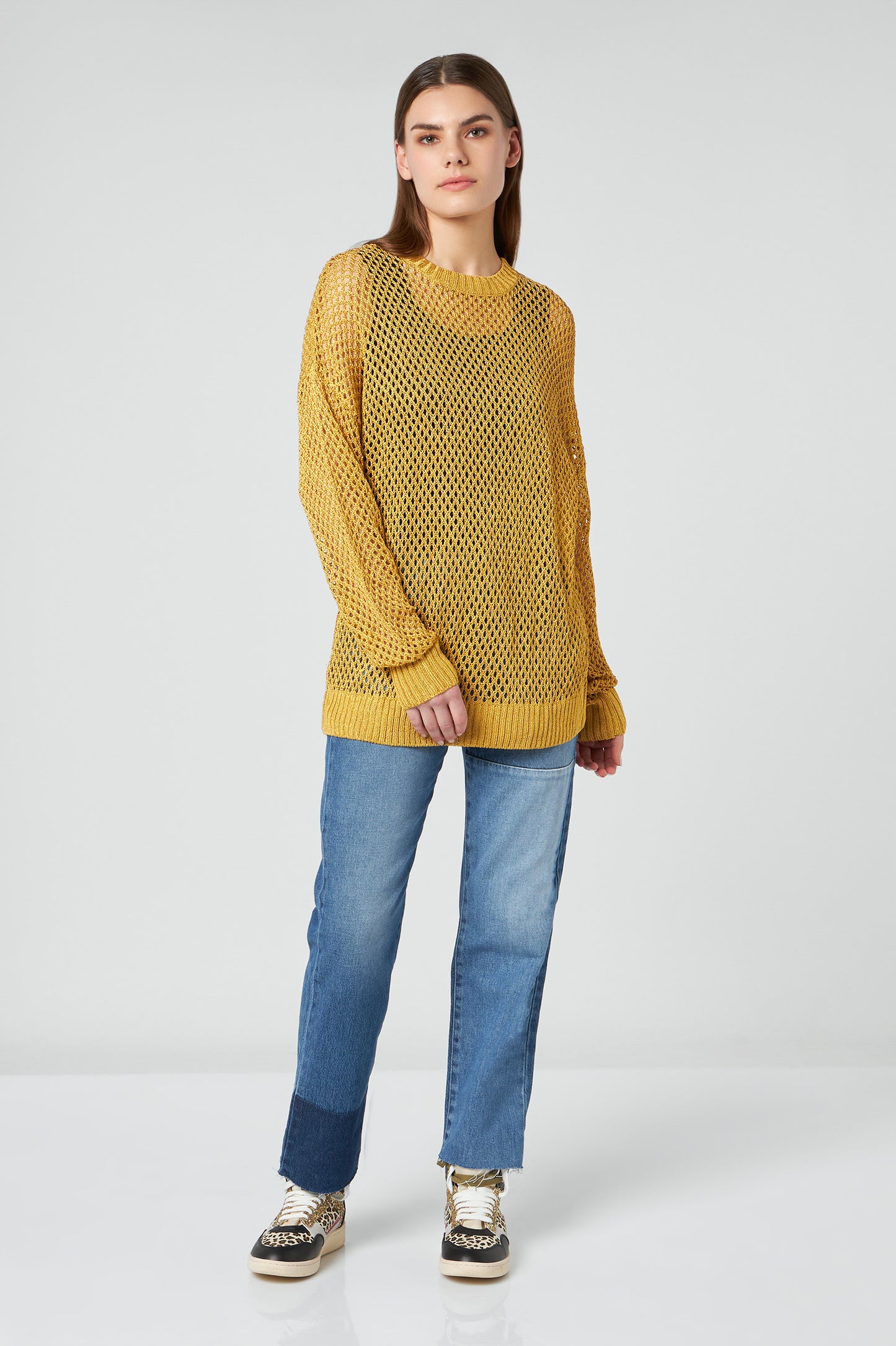 PATRIZIA PEPE Maglia Effetto Rete Gold