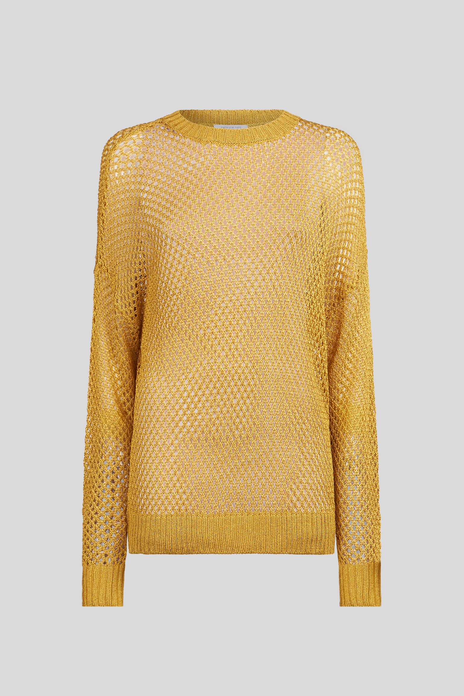PATRIZIA PEPE Gold Mesh Effect Sweater