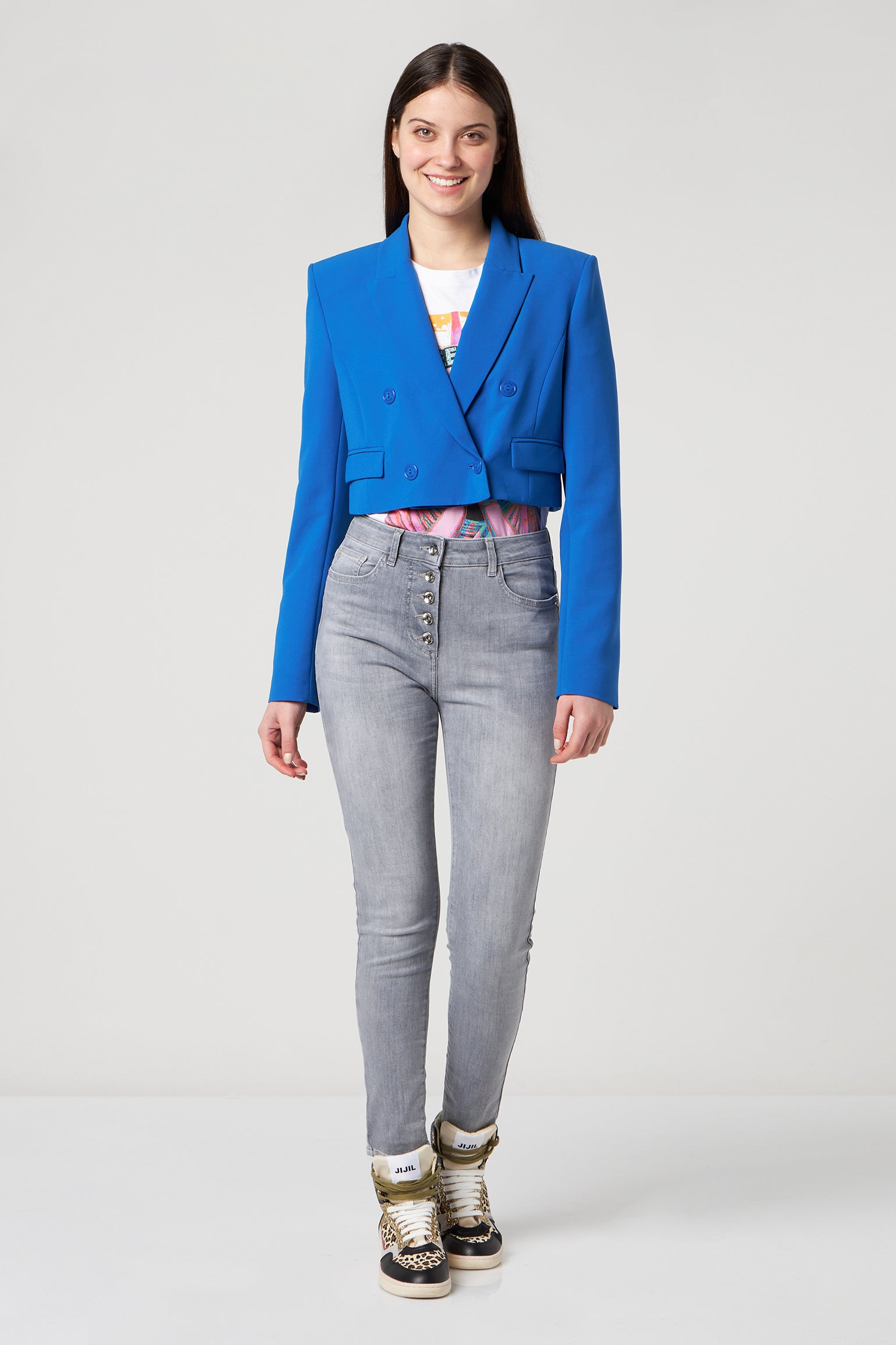 PATRIZIA PEPE Giacca Cropped Bluette