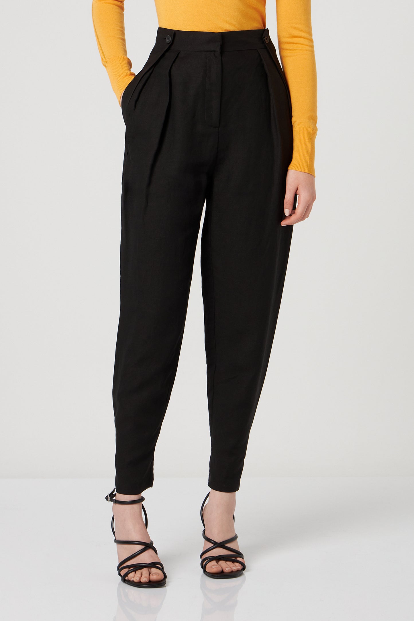 PATRIZIA PEPE Pantalone Misto Lino Nero