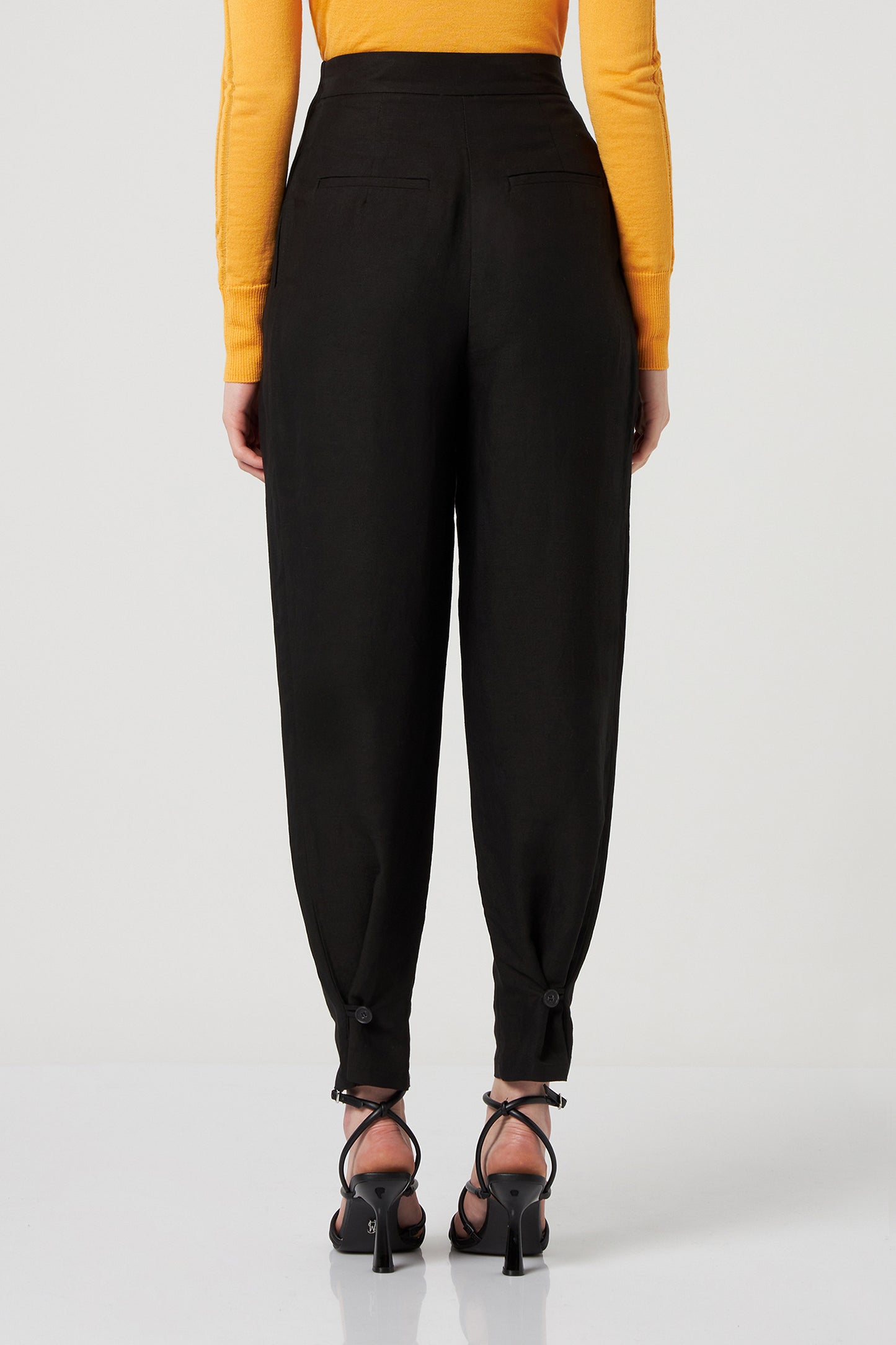 PATRIZIA PEPE Pantalone Misto Lino Nero