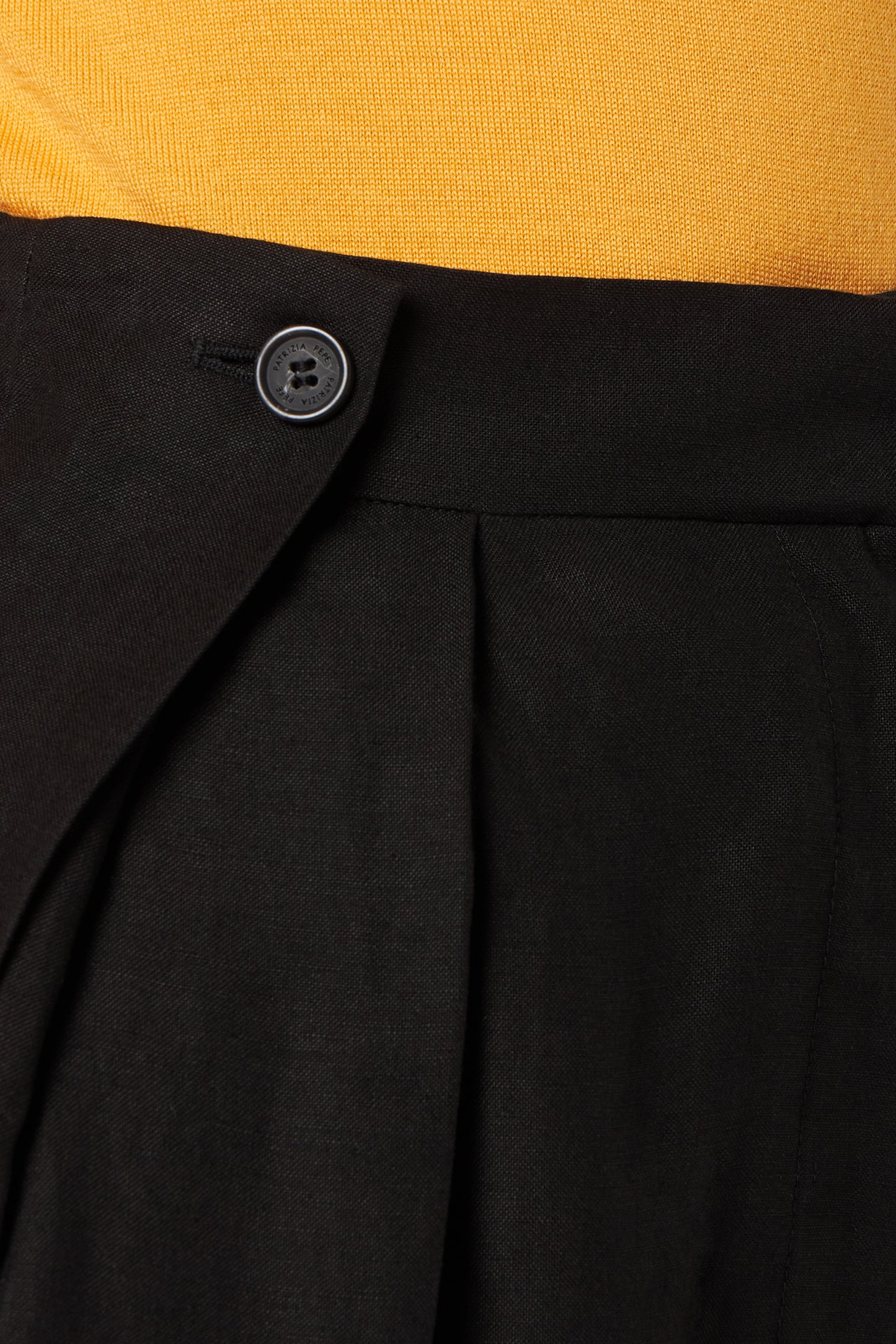 PATRIZIA PEPE Pantalone Misto Lino Nero